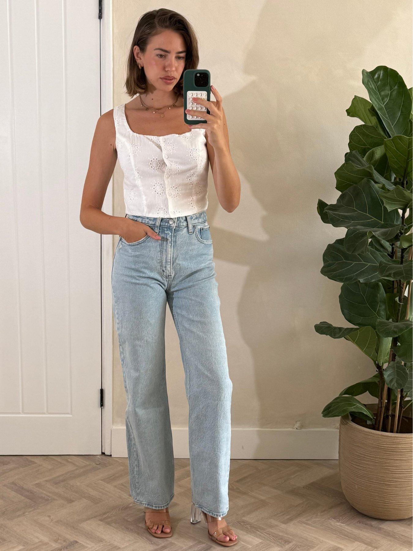 Image 2 of 3 of Style Cheat Broderie Button Down Top - White