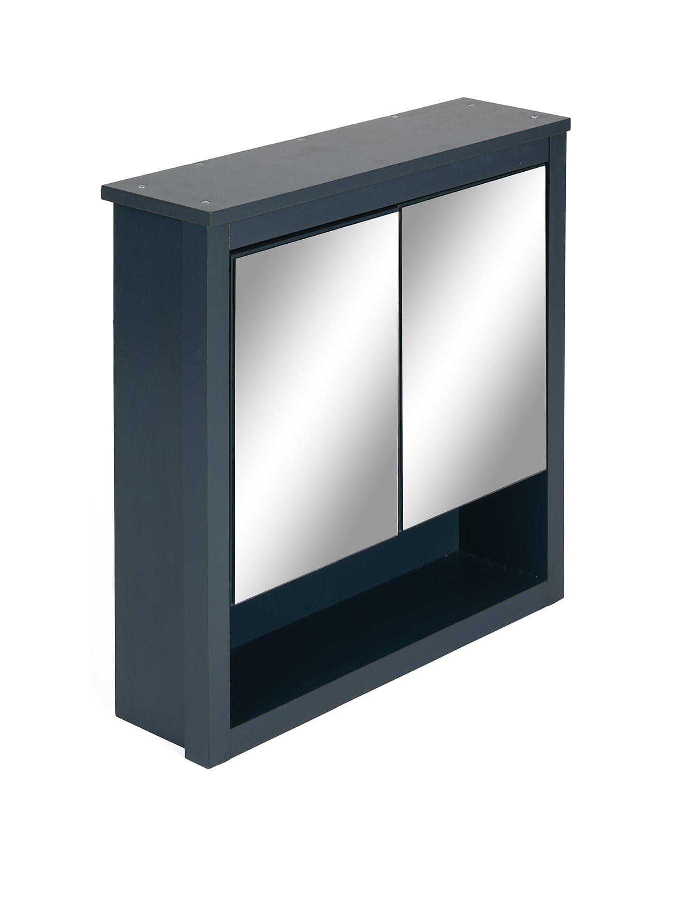  image of very-home-bramford-mirrored-bathroom-wall-cabinet-navy