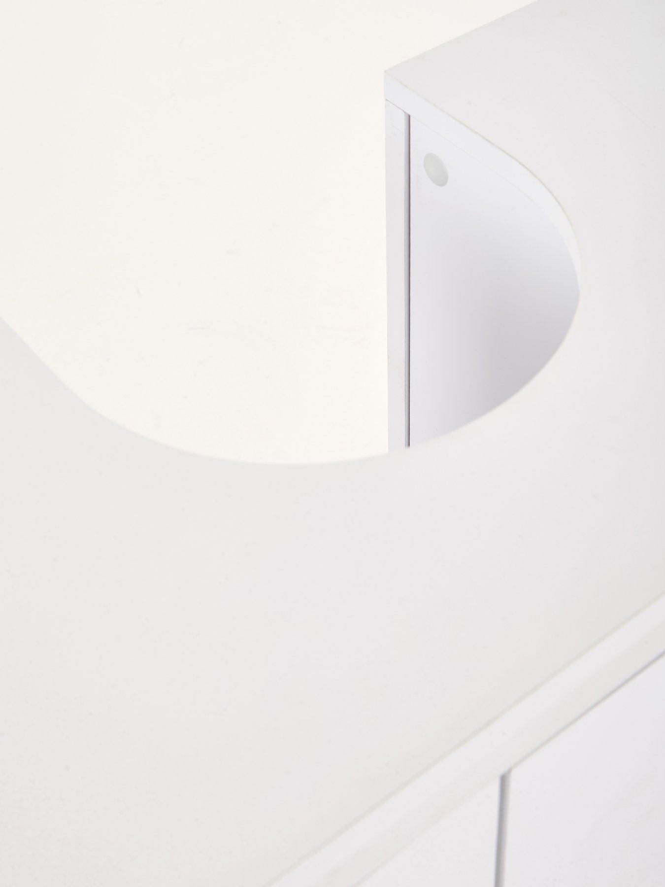  image of very-home-bramford-gloss-under-sink-cabinet-with-side-shelves-white