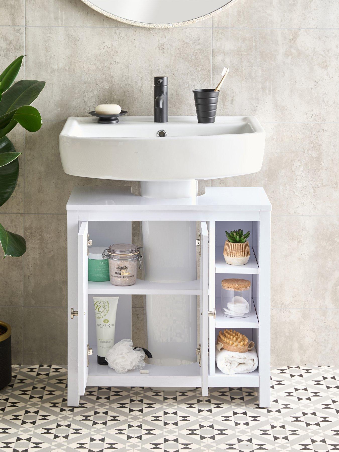 Image 7 of 7 of Very Home Bramford Gloss Under Sink Cabinet With Side Shelves