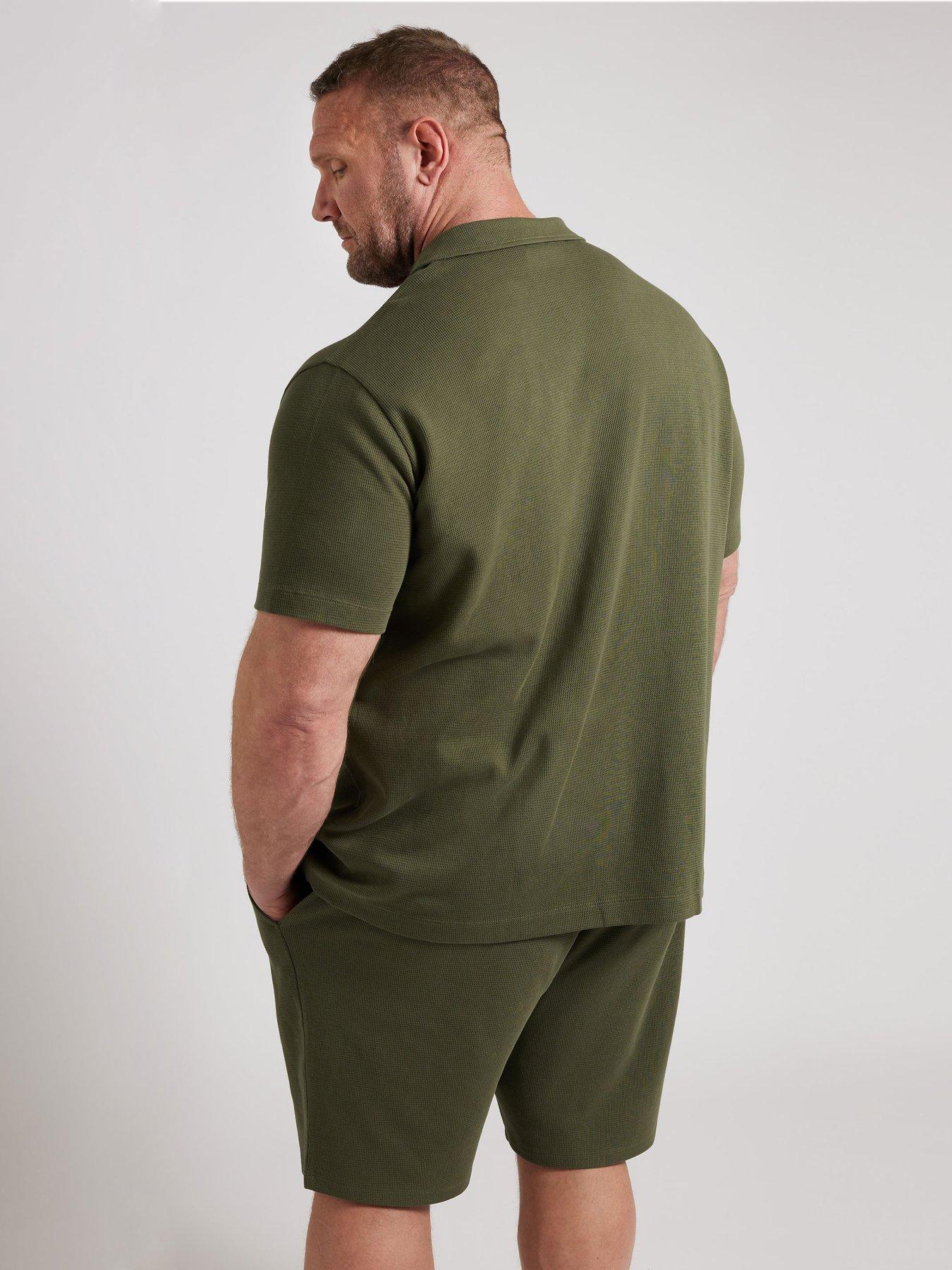  image of badrhino-textured-short-sleeve-polo-shirt-green
