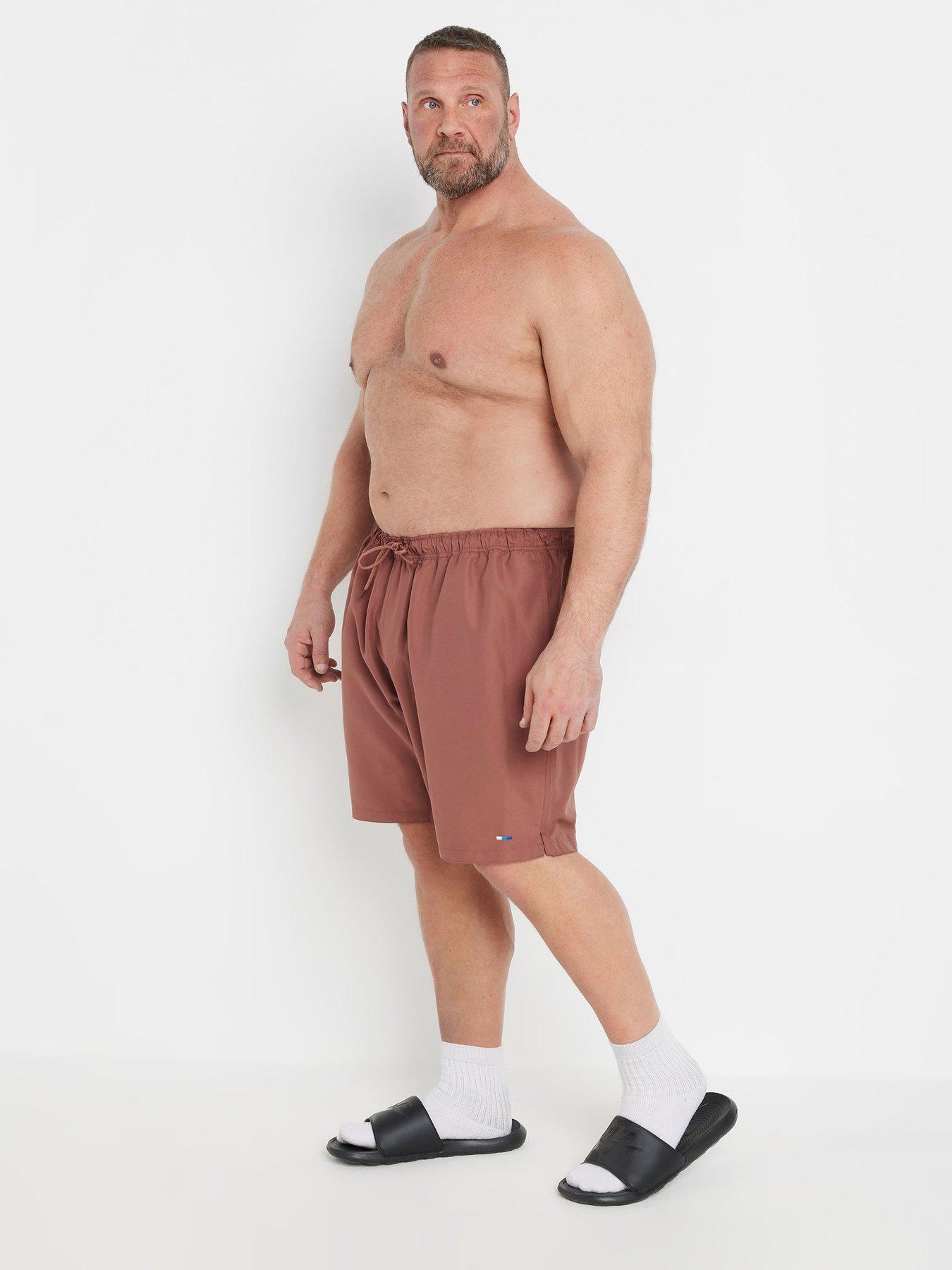  image of badrhino-plain-swim-shorts-brown