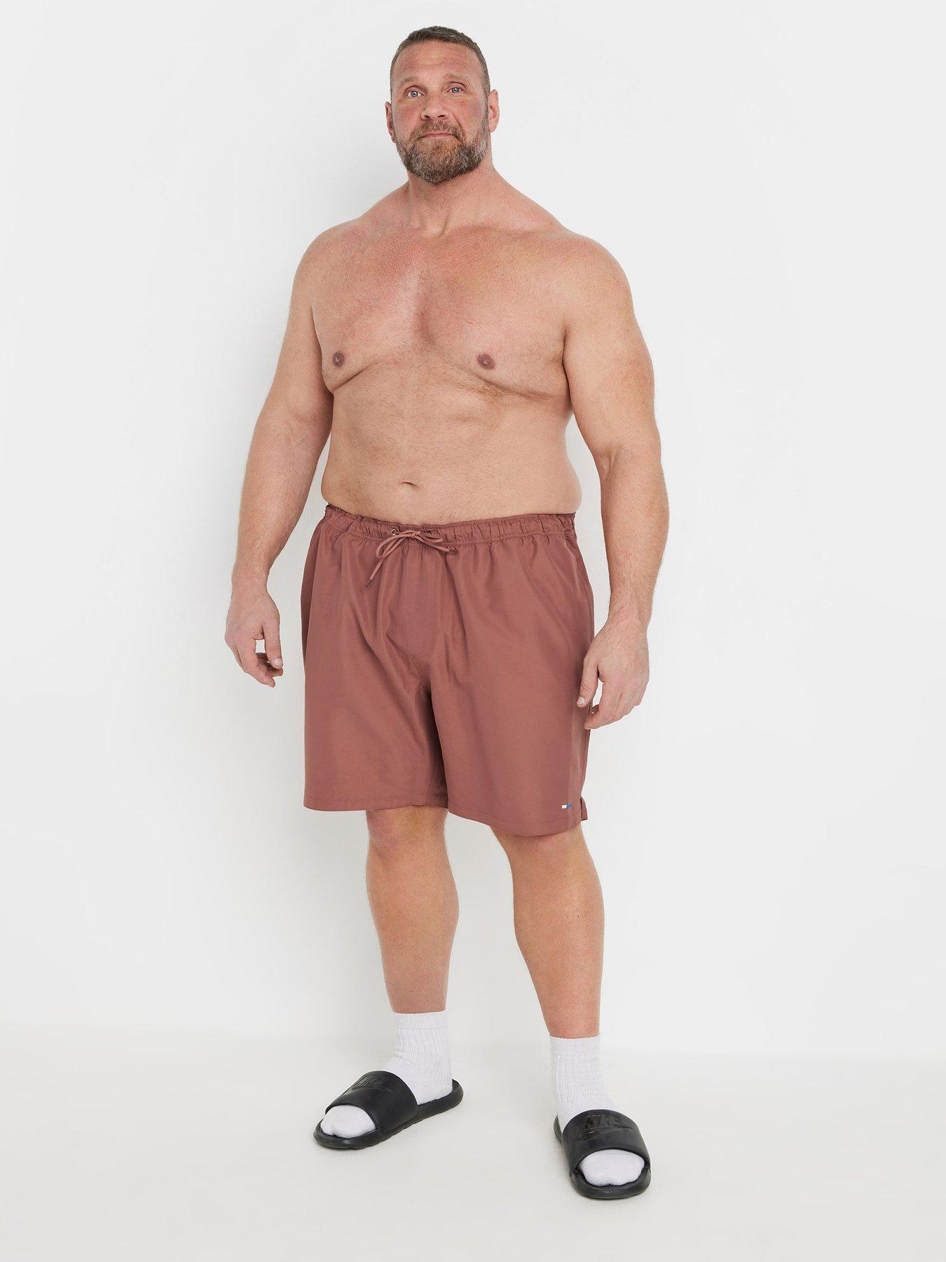  image of badrhino-plain-swim-shorts-brown