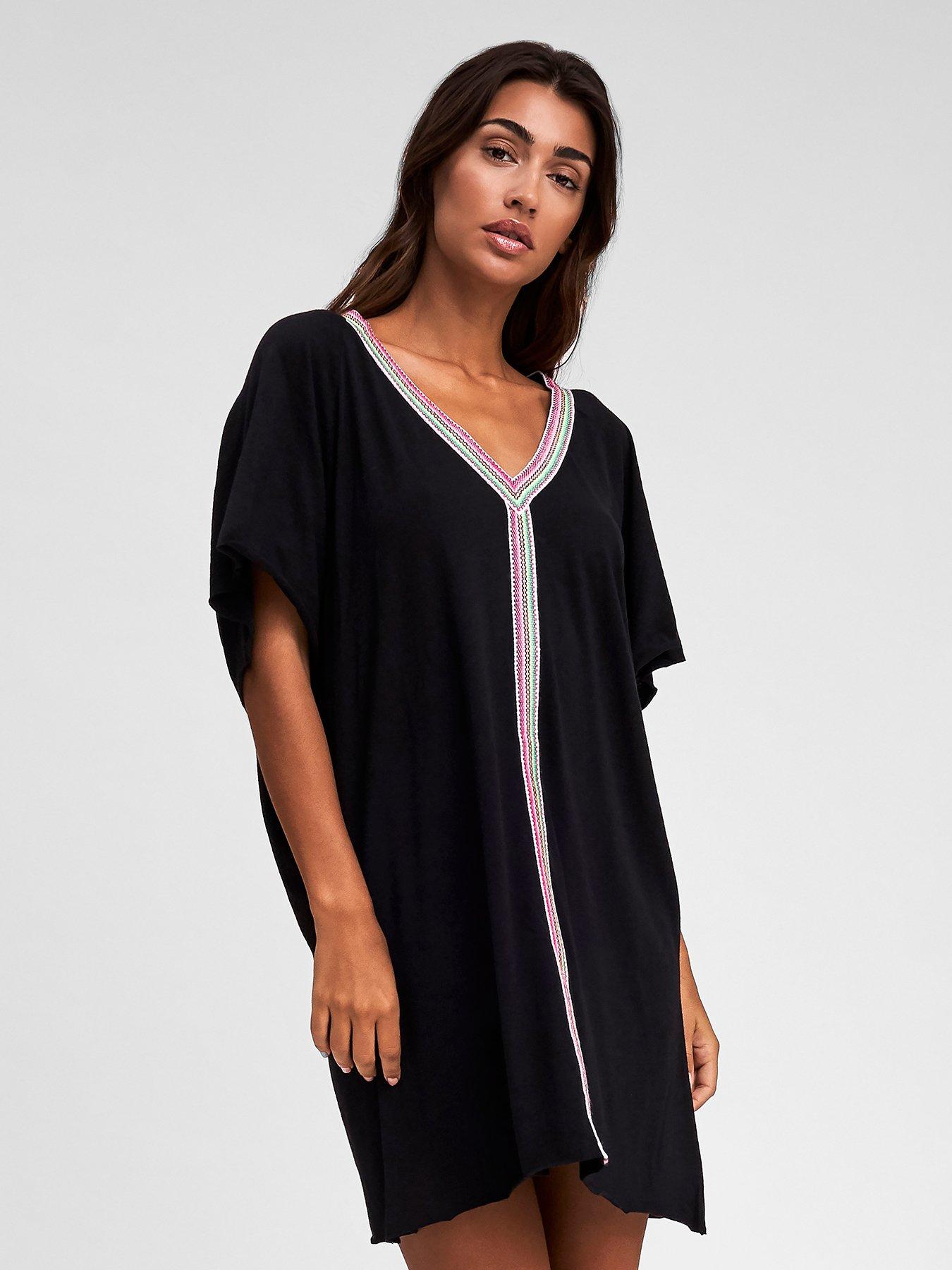 undefined Pitusa Pima Lightweight Mini Beach Dress - Black