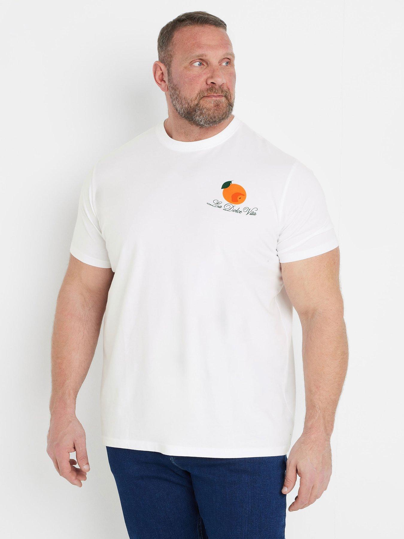 undefined Orange Print T-Shirt - White