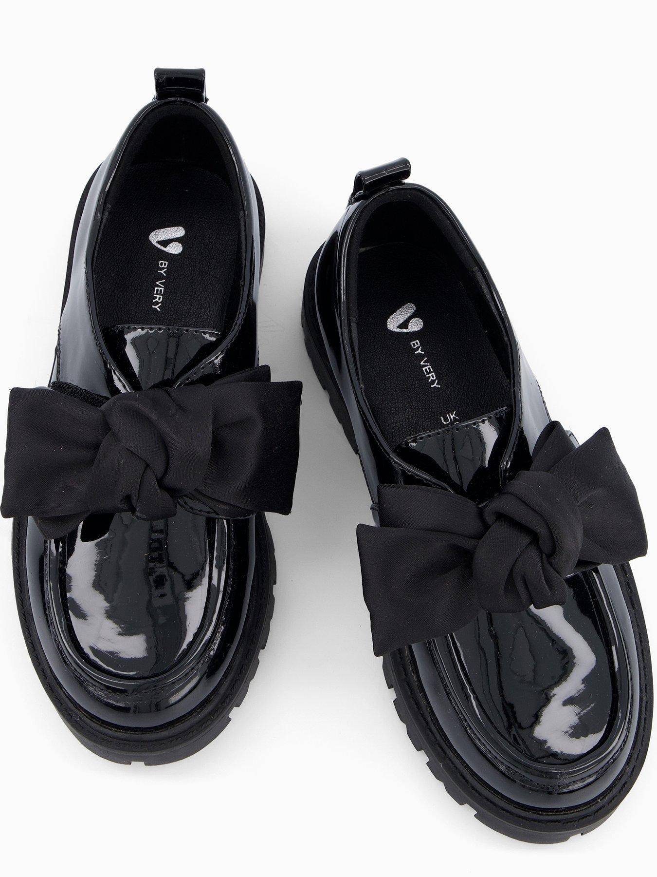  image of the-very-collection-girls-patent-mary-jane-bow-school-shoes-black