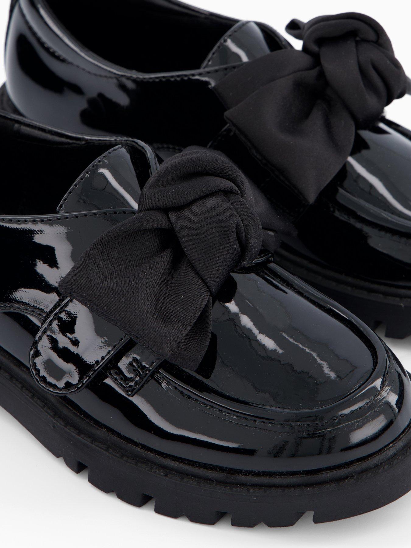  image of the-very-collection-girls-patent-mary-jane-bow-school-shoes-black