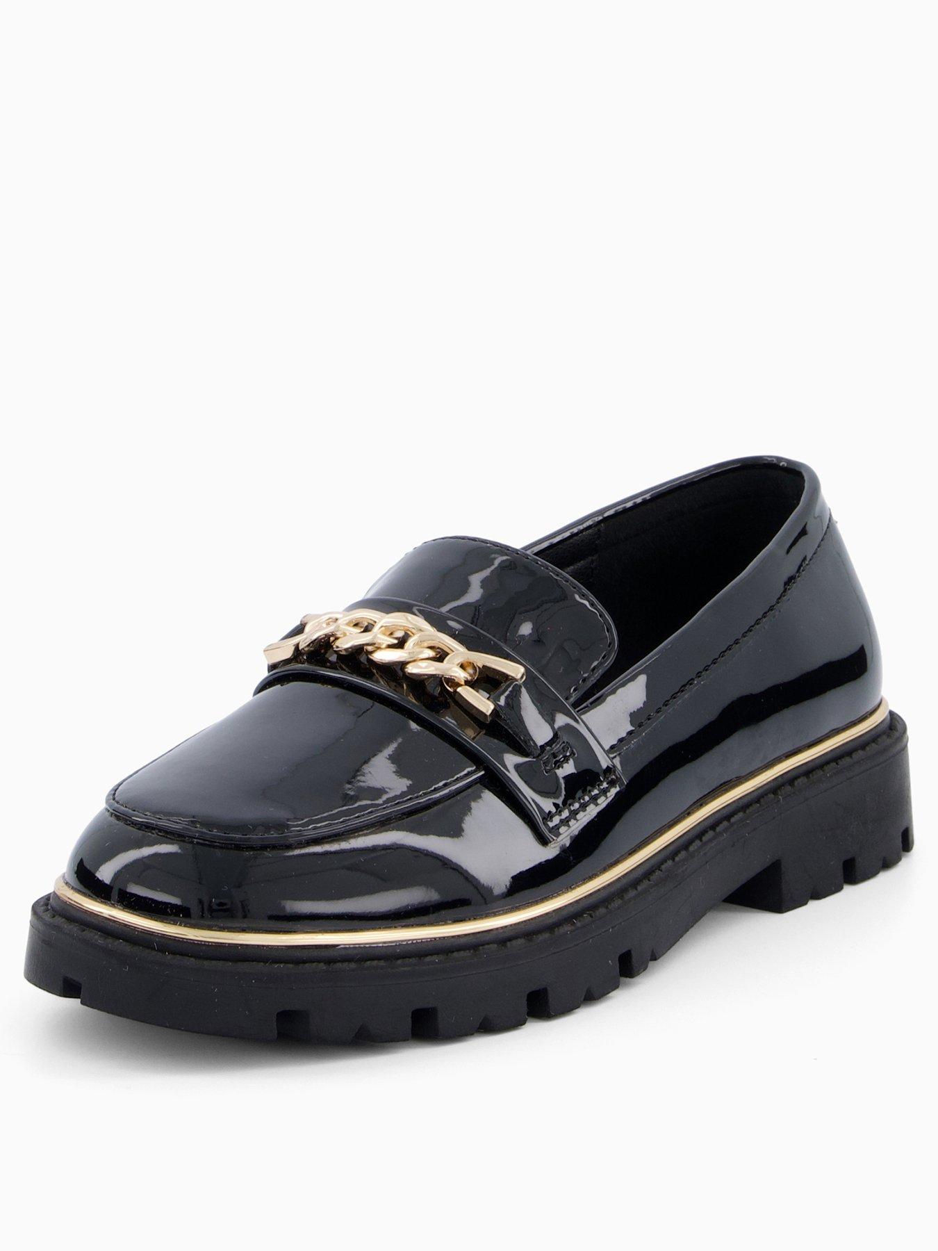 Image 2 of 7 of The Very Collection Older Girls Heart Trim Loafer School Shoes - Black