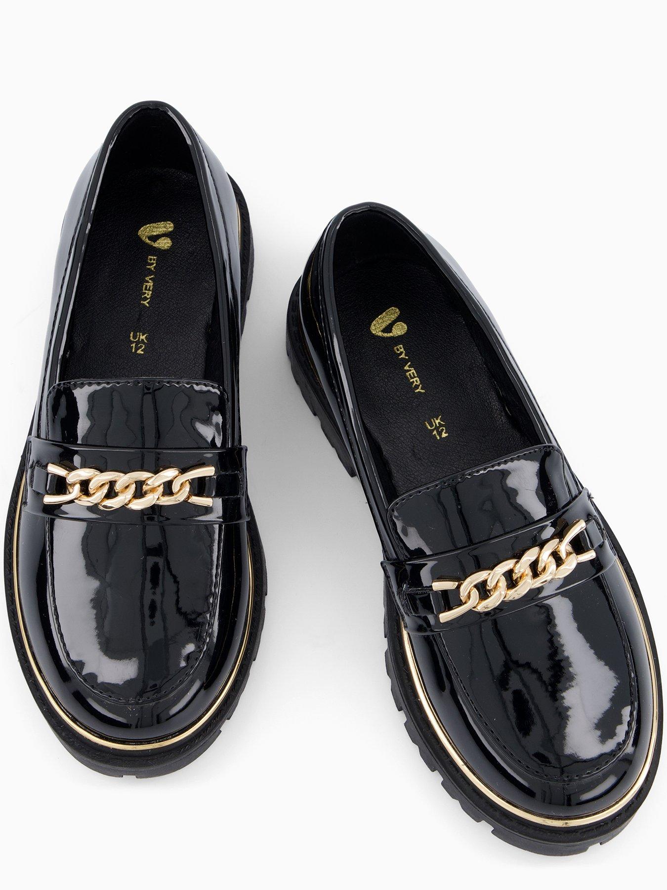 Image 3 of 7 of The Very Collection Older Girls Heart Trim Loafer School Shoes - Black