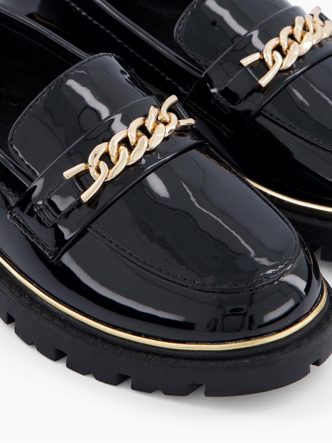 Image 5 of 7 of The Very Collection Older Girls Heart Trim Loafer School Shoes - Black