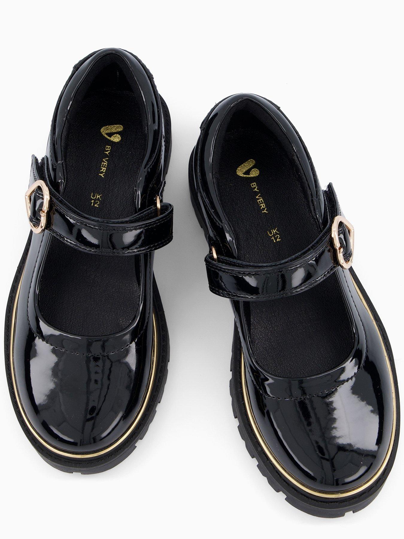 Image 3 of 7 of The Very Collection Older Girls Heart Buckle School Shoes - Black