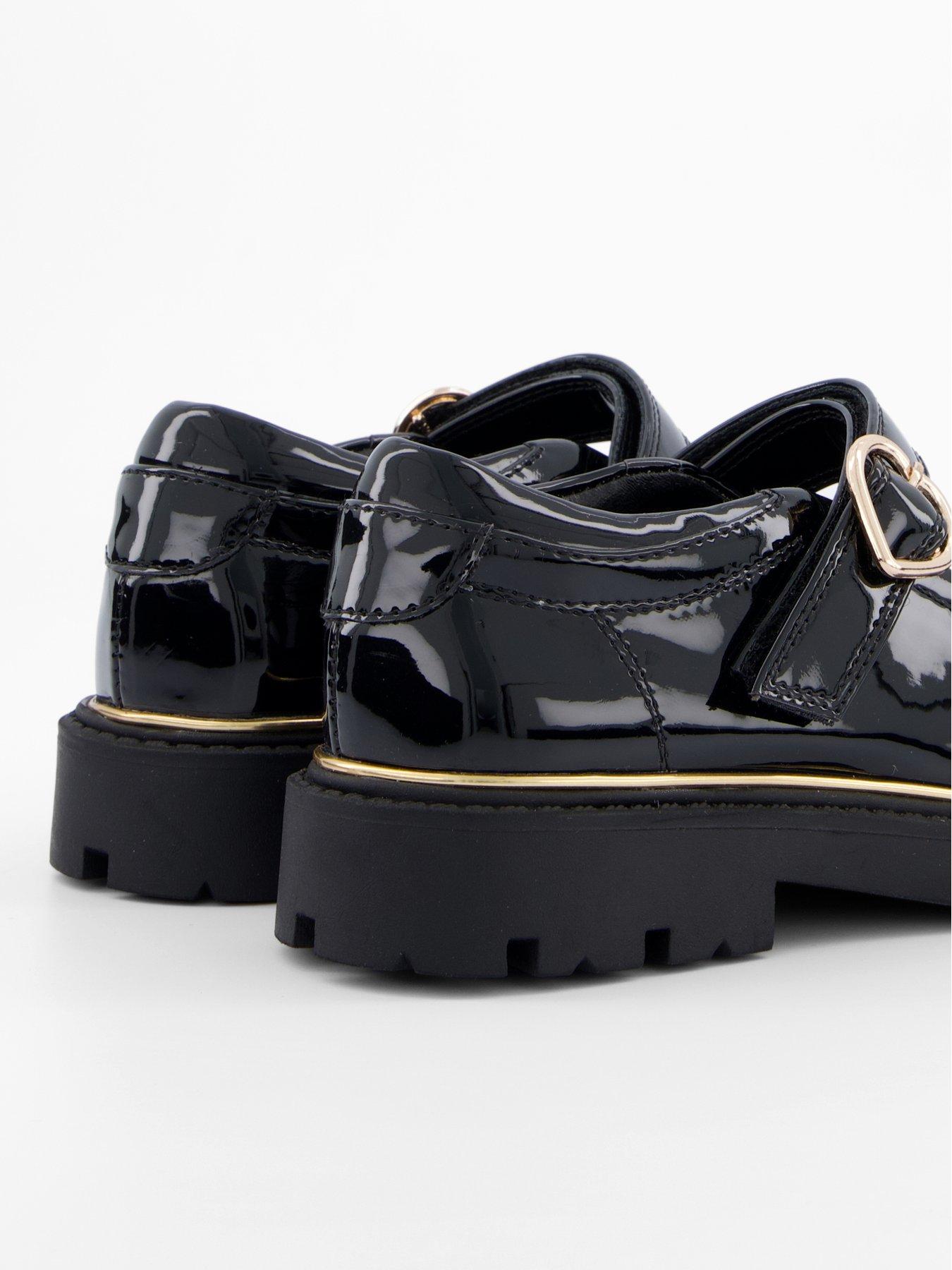 Image 6 of 7 of The Very Collection Older Girls Heart Buckle School Shoes - Black