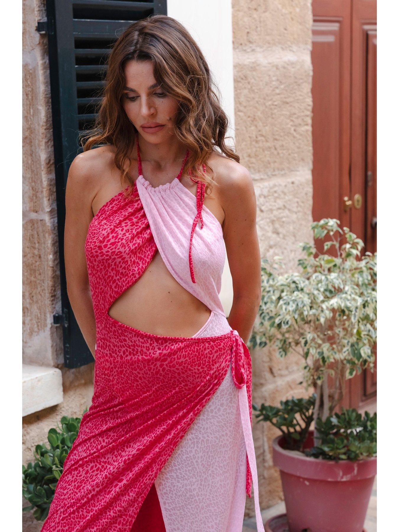 Image 3 of 3 of PITUSA Wrap Lightweight Beach Dress - Raspberry