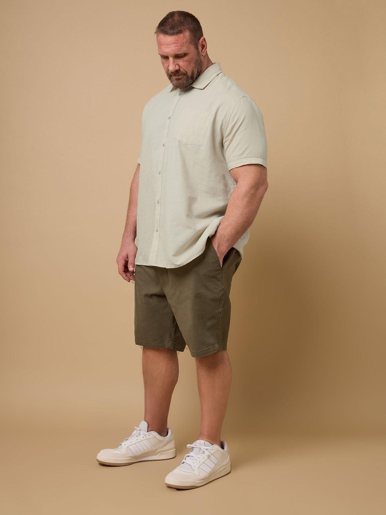  image of badrhino-short-sleeve-linen-shirt-natural