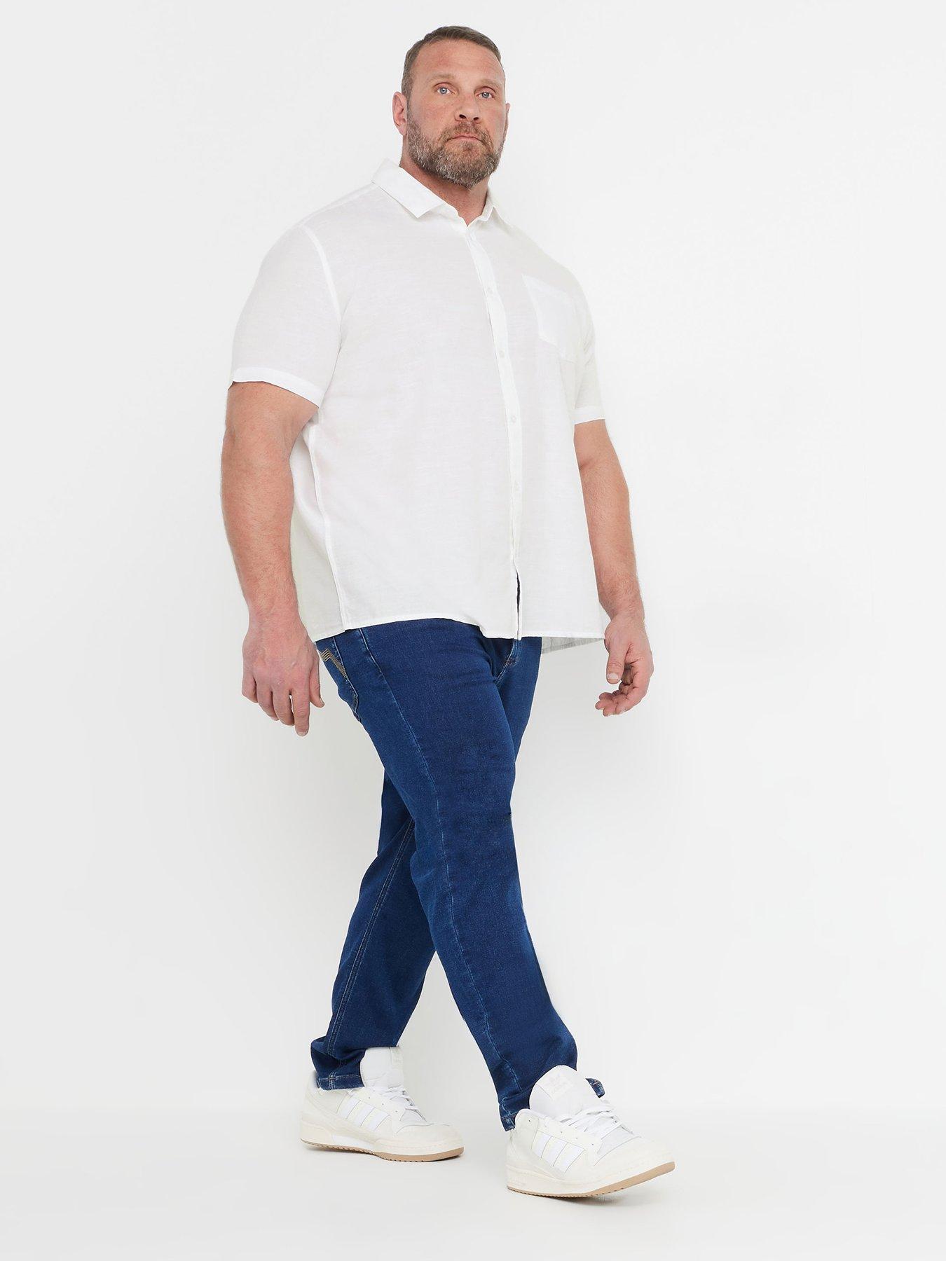 Image 3 of 4 of BadRhino Short Sleeve Linen Shirt - White