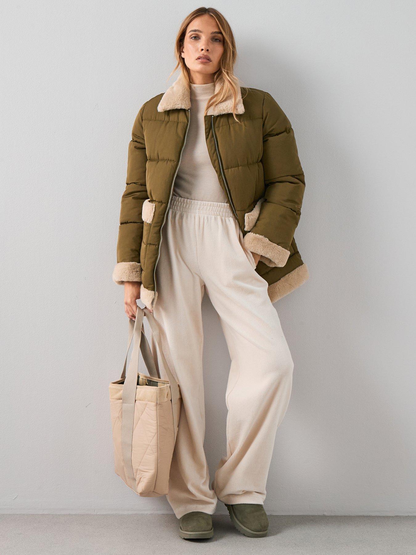 the-very-collection-padded-coat-with-contrast-trim-khaki