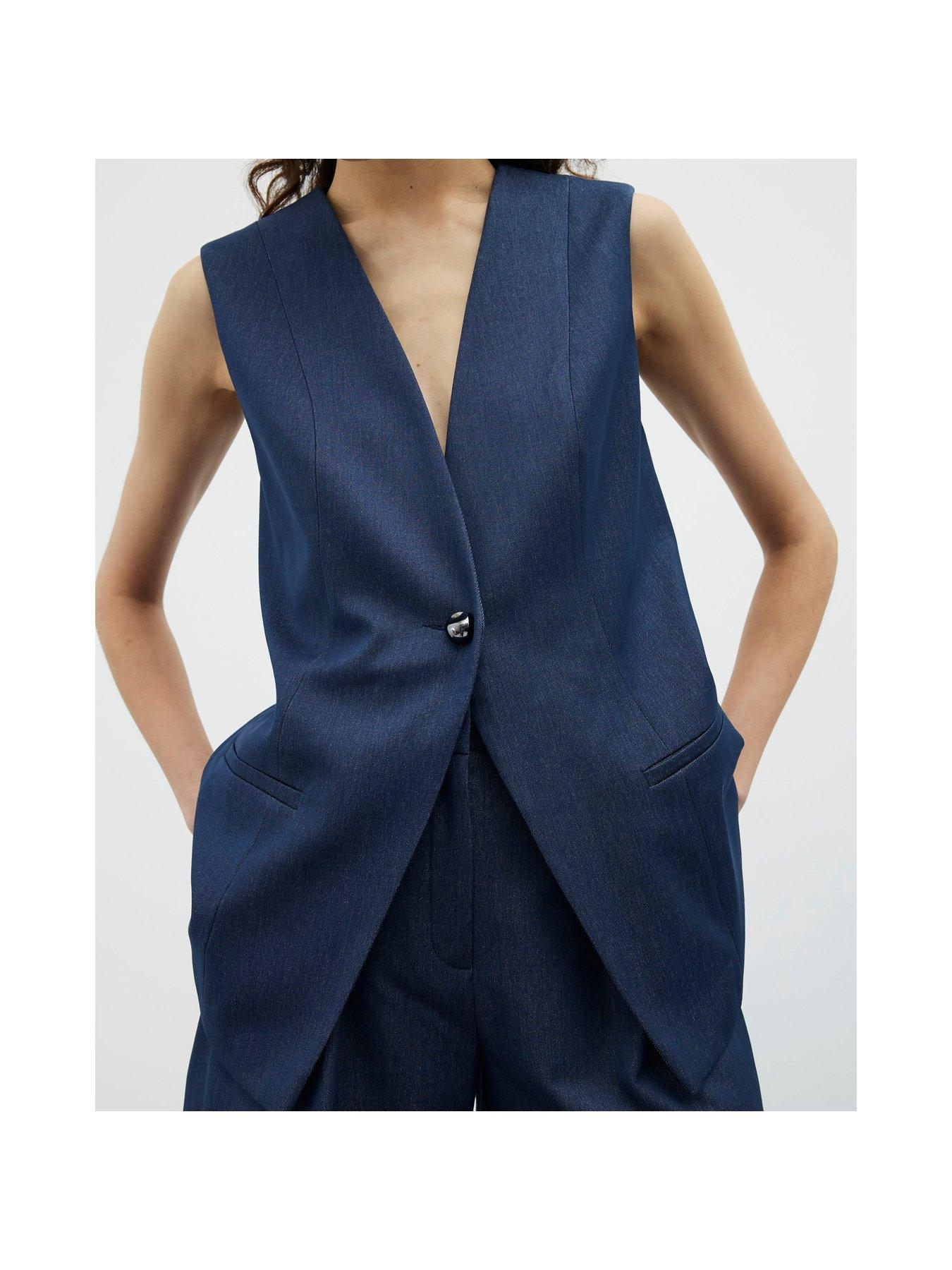  image of river-island-denim-longline-waistcoat