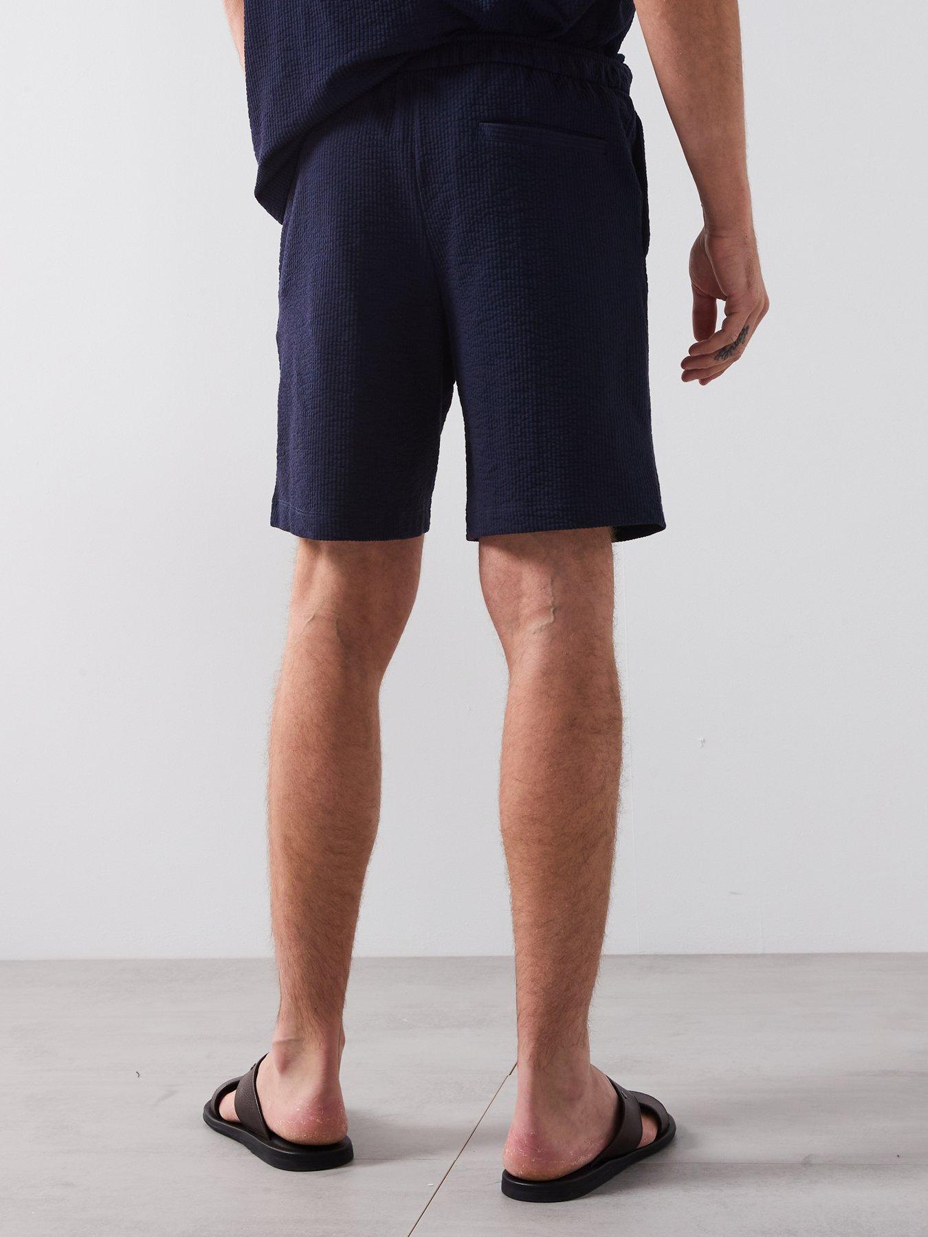 stillFront image of mango-seers-smart-textured-shorts-navy