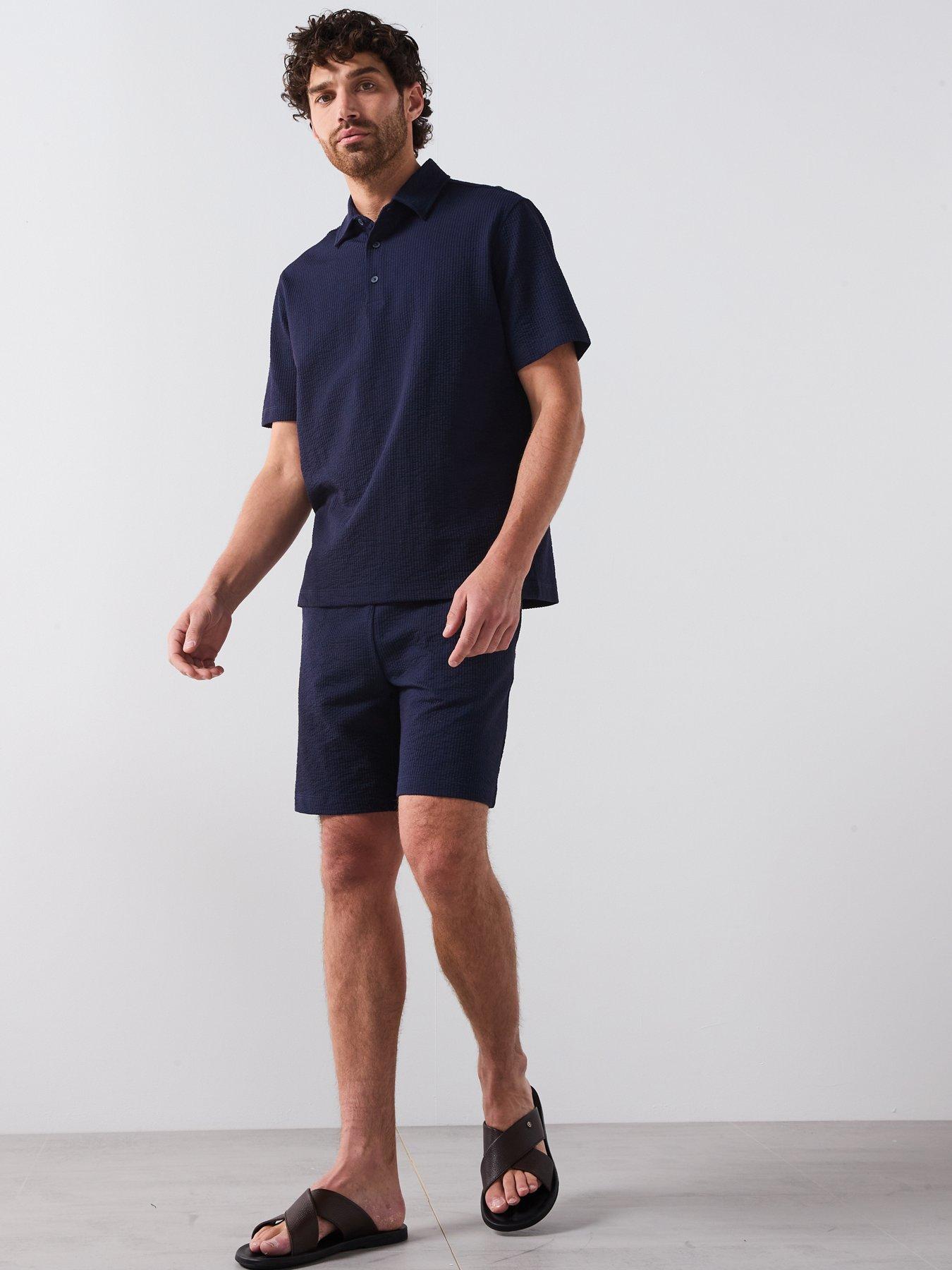  image of mango-seers-smart-textured-shorts-navy