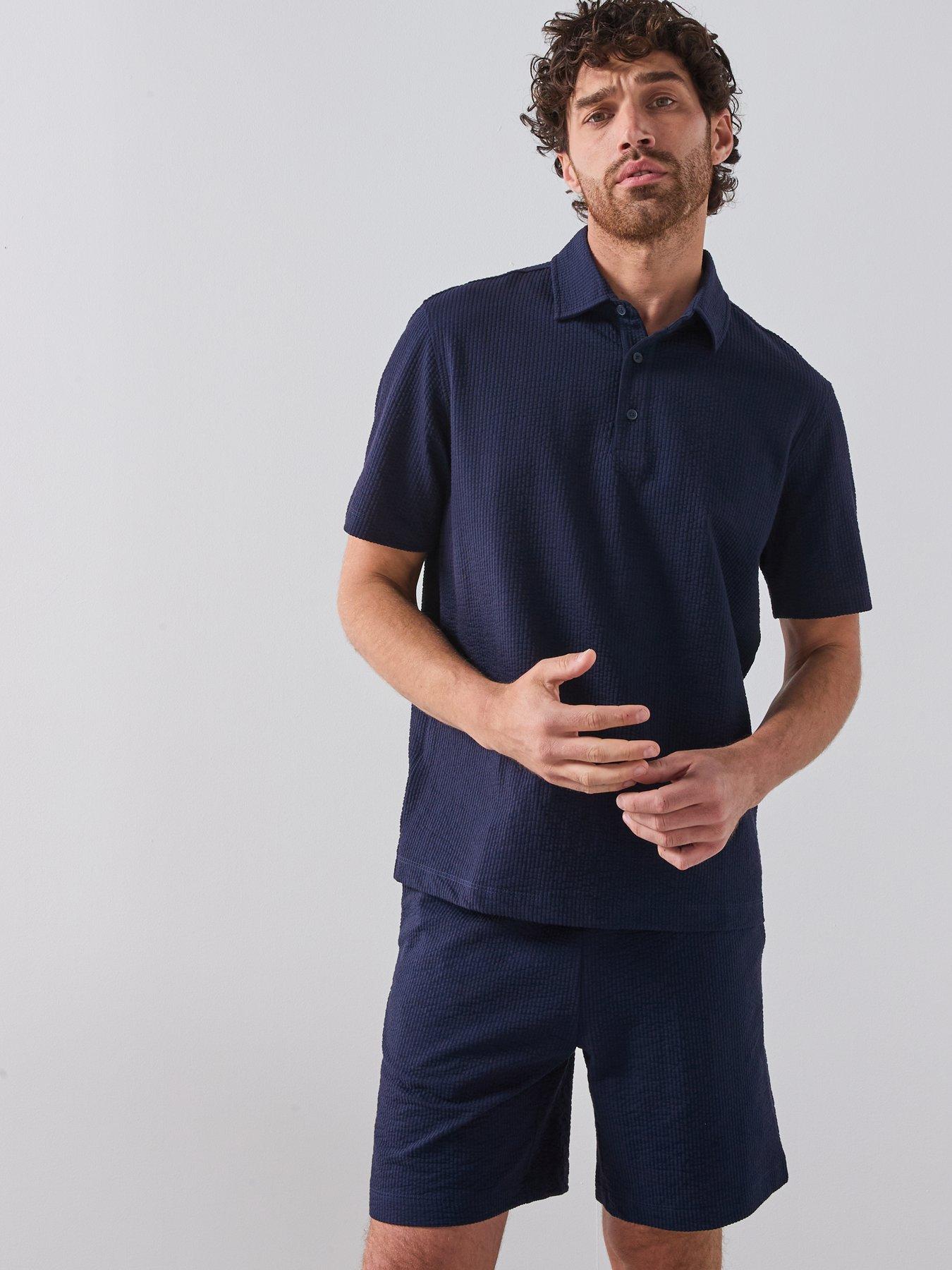  image of mango-seers-smart-textured-shorts-navy