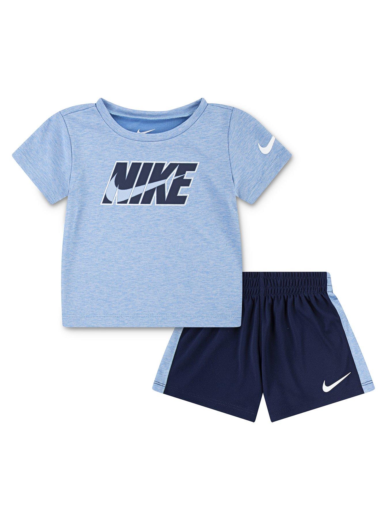 undefined Infant Boys Dri-Fit Shorts And T-Shirt Set - Blue
