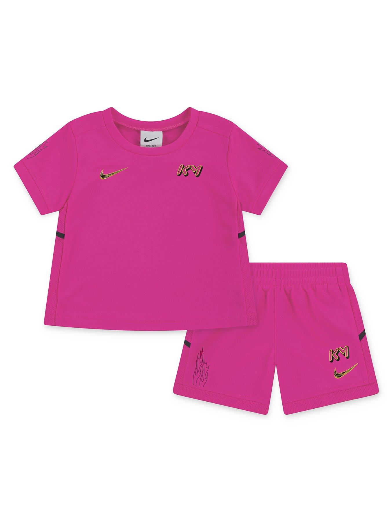 undefined Kids Unisex Dri-fit Kylian MbappÃ© Shorts And T-shirt Set - Pink