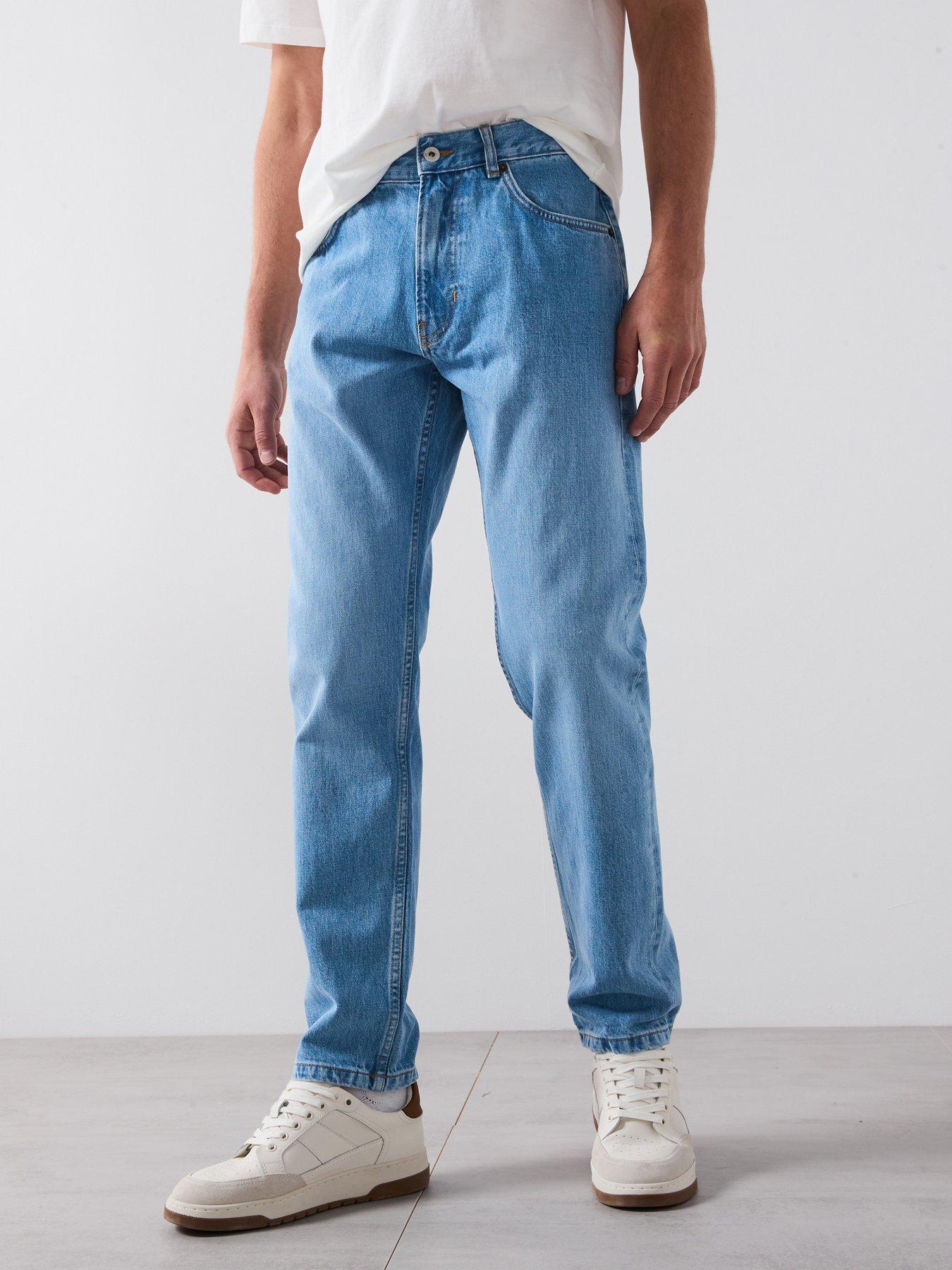 Mango Pola Tapered Fit Mid Wash Jeans