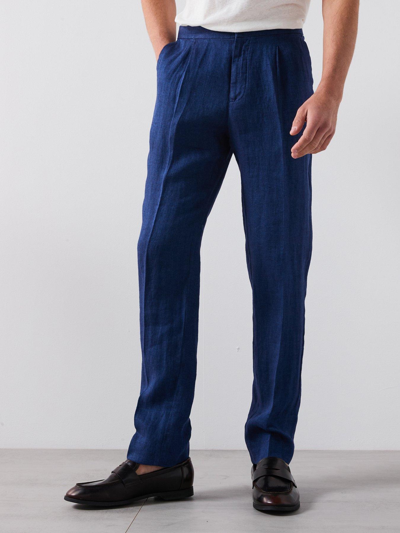 Mango Salerno Smart Slim Fit Linen Suit Trousers