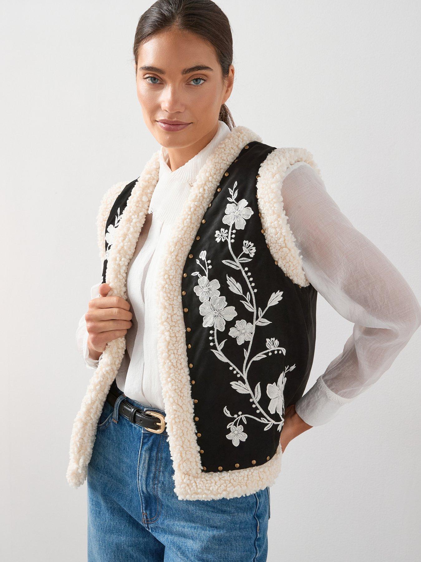 undefined Embroidered Borg Gilet - Multi