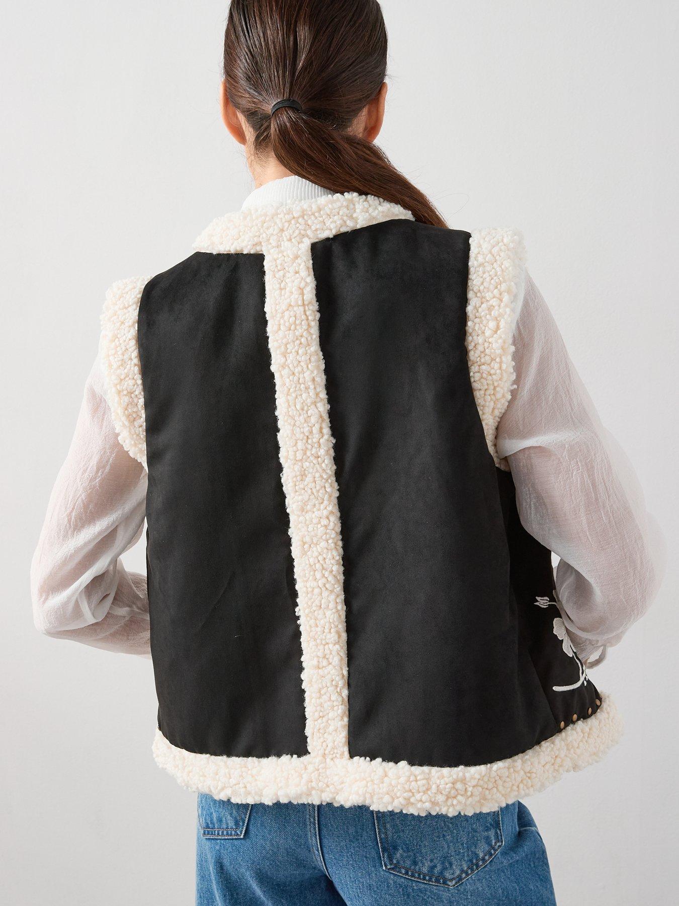 Image 2 of 6 of The Very Collection Embroidered Borg Gilet - Multi