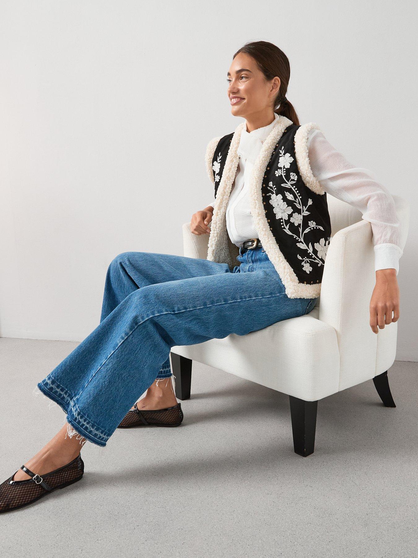 Image 6 of 6 of The Very Collection Embroidered Borg Gilet - Multi