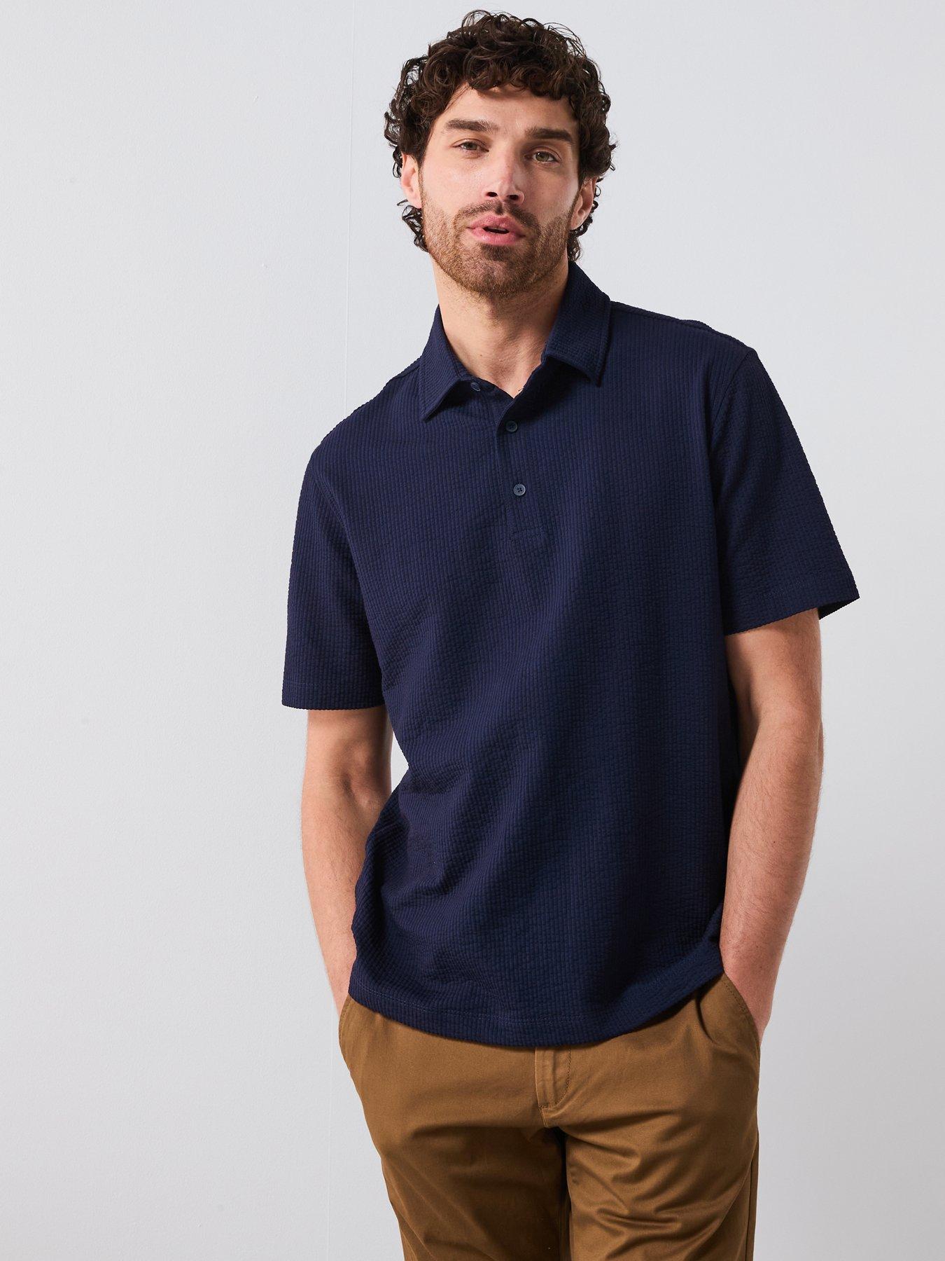 mango-seerp-smart-short-sleeve-textured-polo-shirt-navy