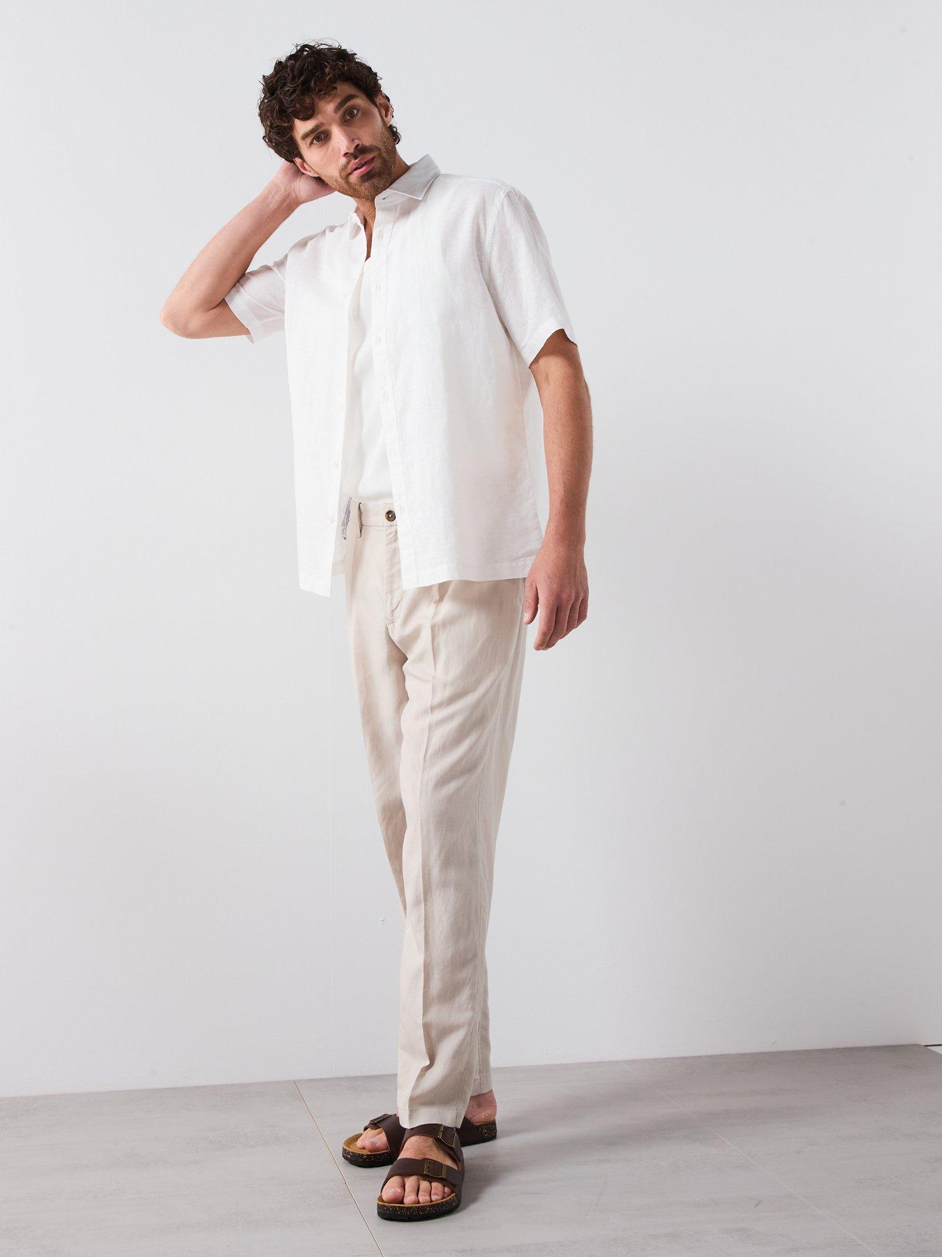 Image 3 of 6 of Mango Ants Smart Casual Short Sleeve Shirt - White