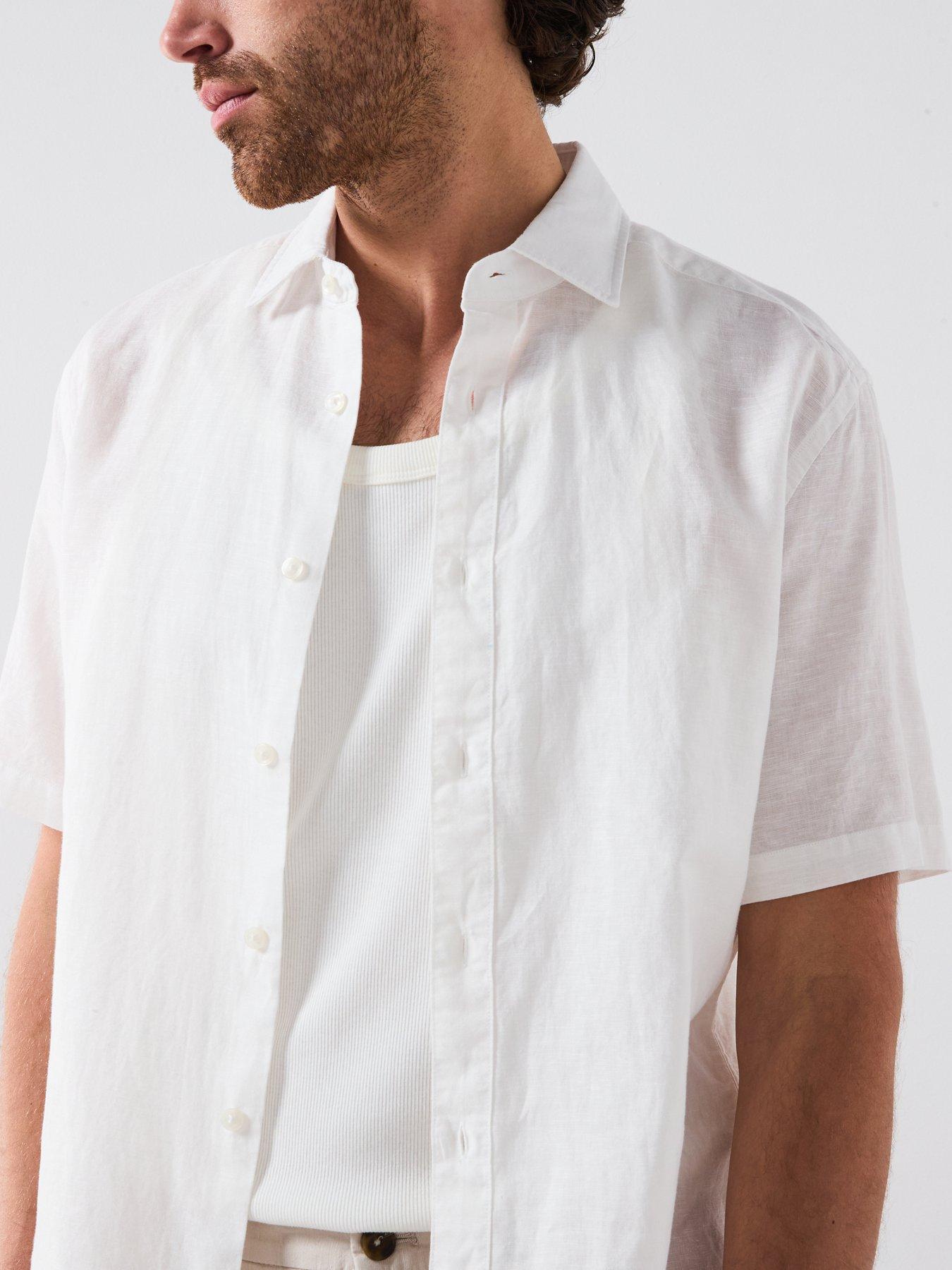 Image 4 of 6 of Mango Ants Smart Casual Short Sleeve Shirt - White