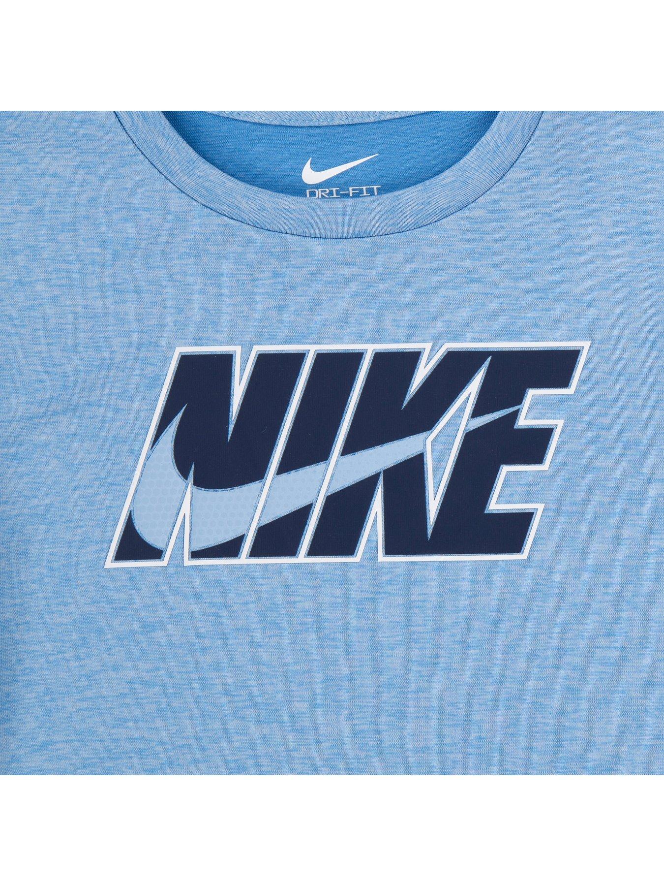 Image 5 of 6 of Nike Kids Boys Dri-Fit Shorts And T-Shirt Set - Blue