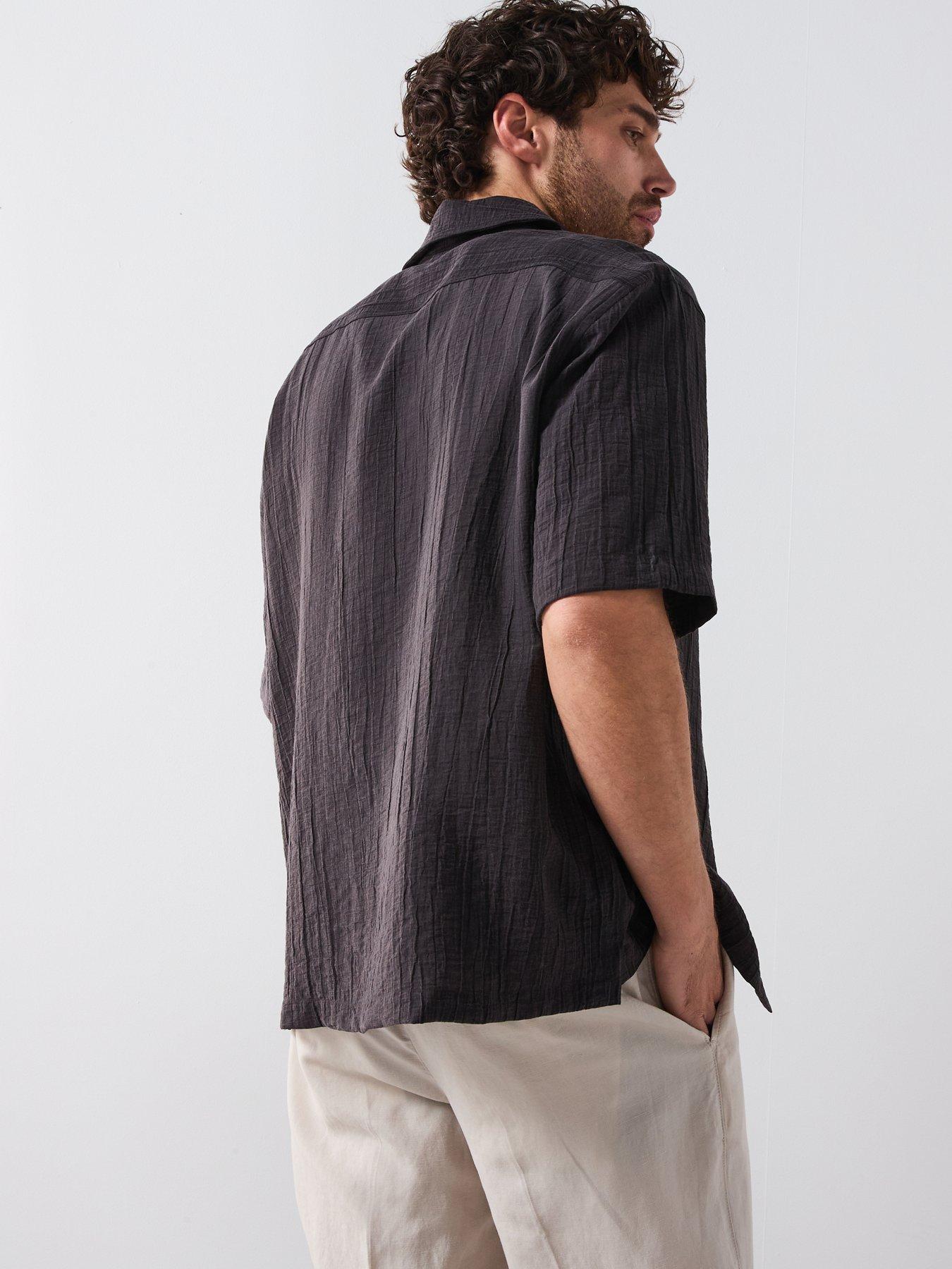  image of mango-faro-smart-lyocell-short-sleeve-shirt-brown