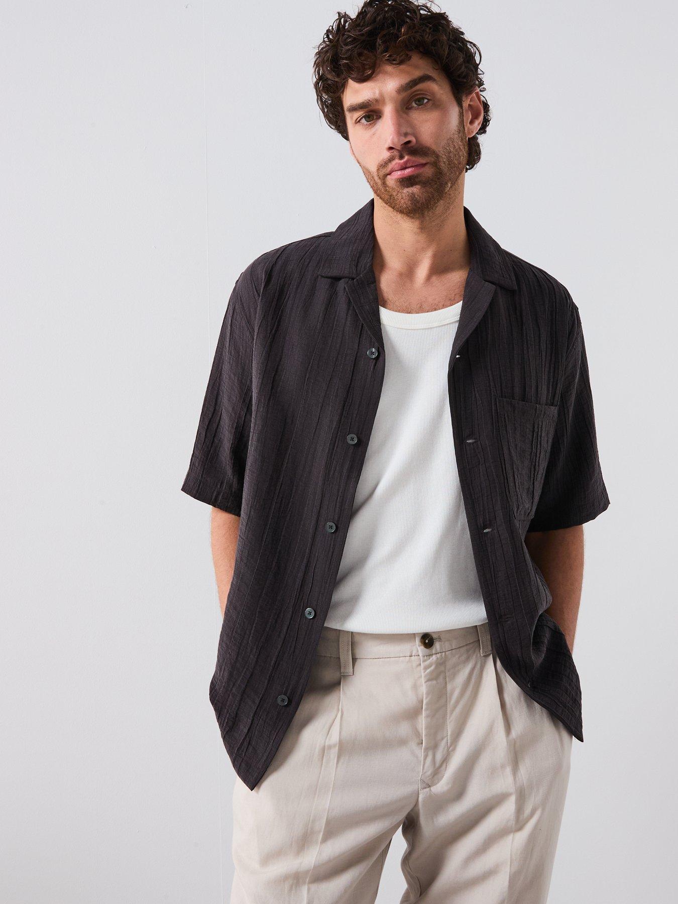  image of mango-faro-smart-lyocell-short-sleeve-shirt-brown