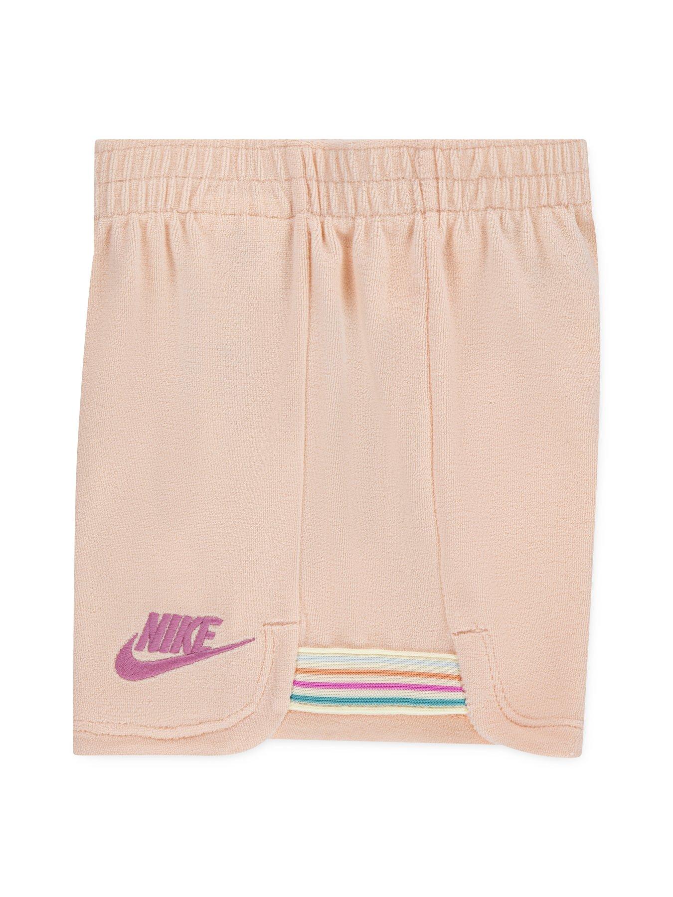 Image 3 of 4 of Nike Kids Girls Towel Shorts And T-Shirt Set - Pink
