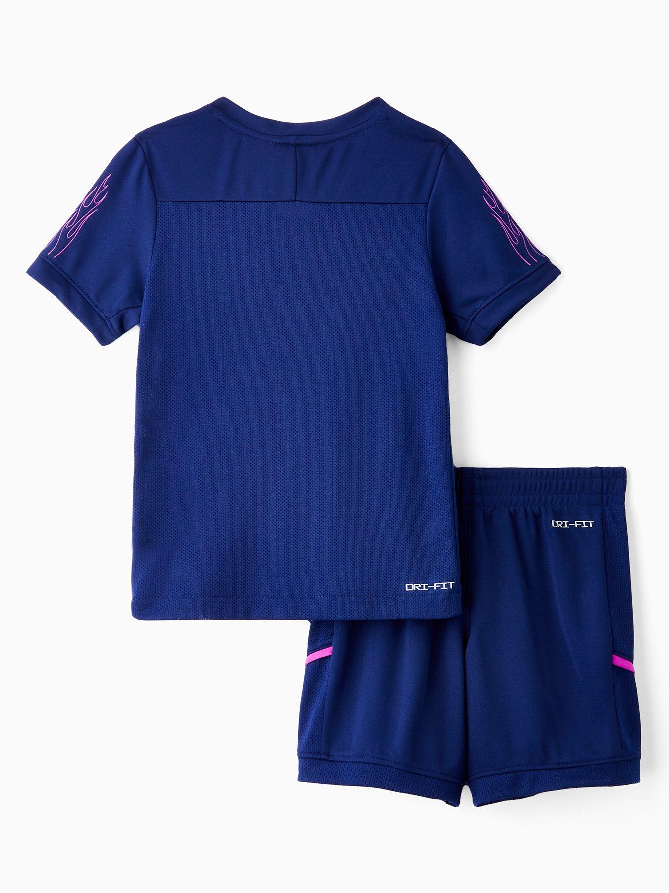 Image 2 of 6 of Nike Kids Boys Dri-Fit Mbappe Shorts And T-Shirt Set - Blue