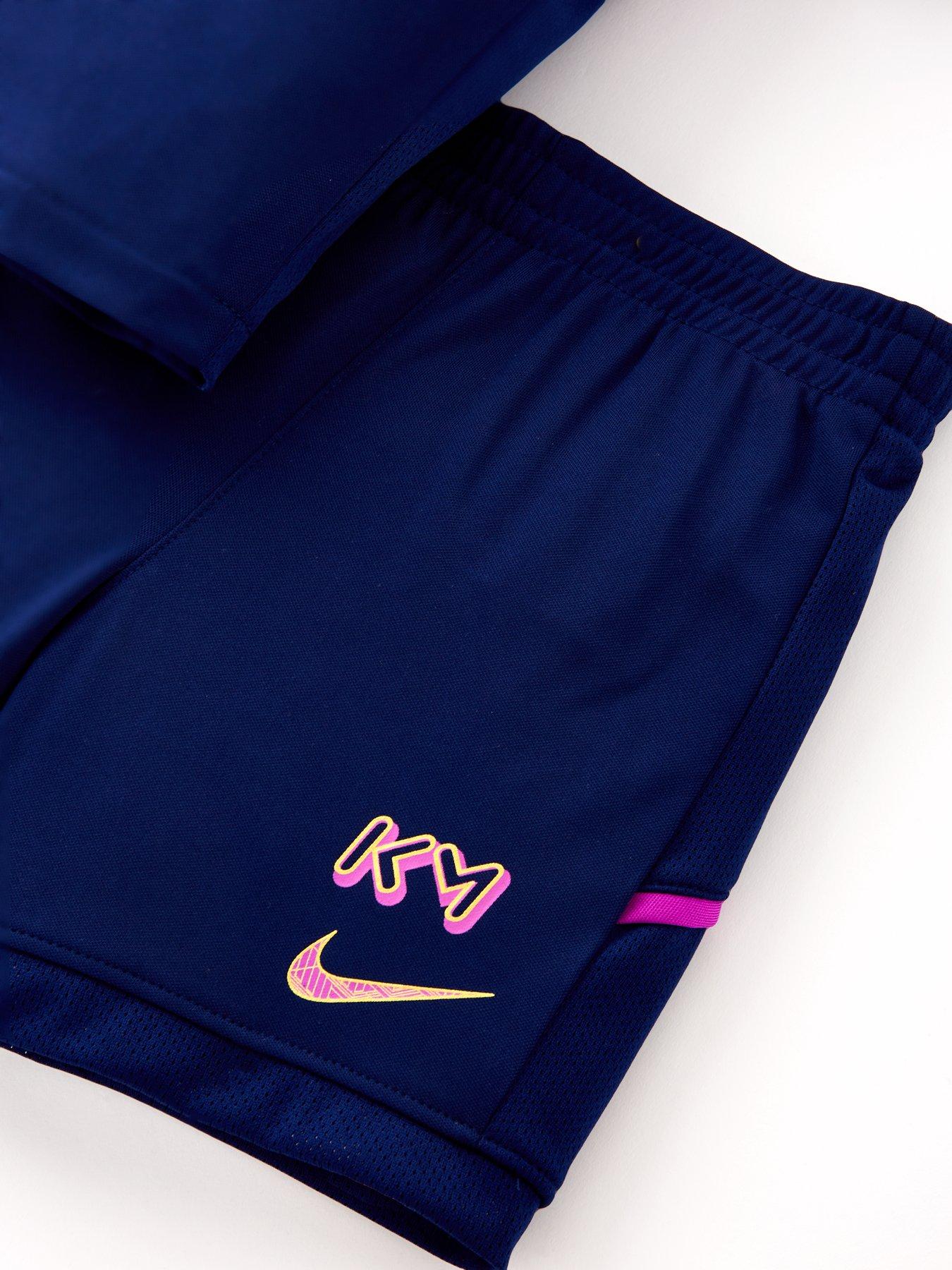 Image 4 of 6 of Nike Kids Boys Dri-Fit Mbappe Shorts And T-Shirt Set - Blue