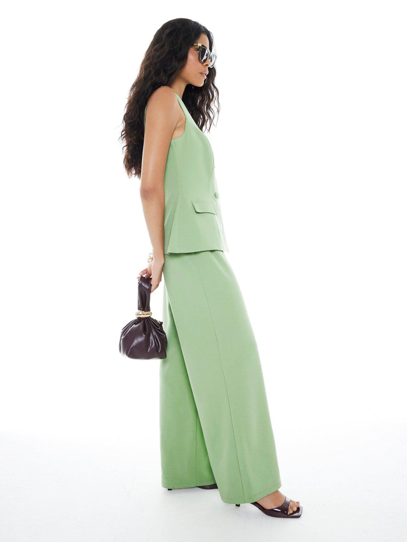 stillFront image of river-island-double-breasted-jumpsuit-green