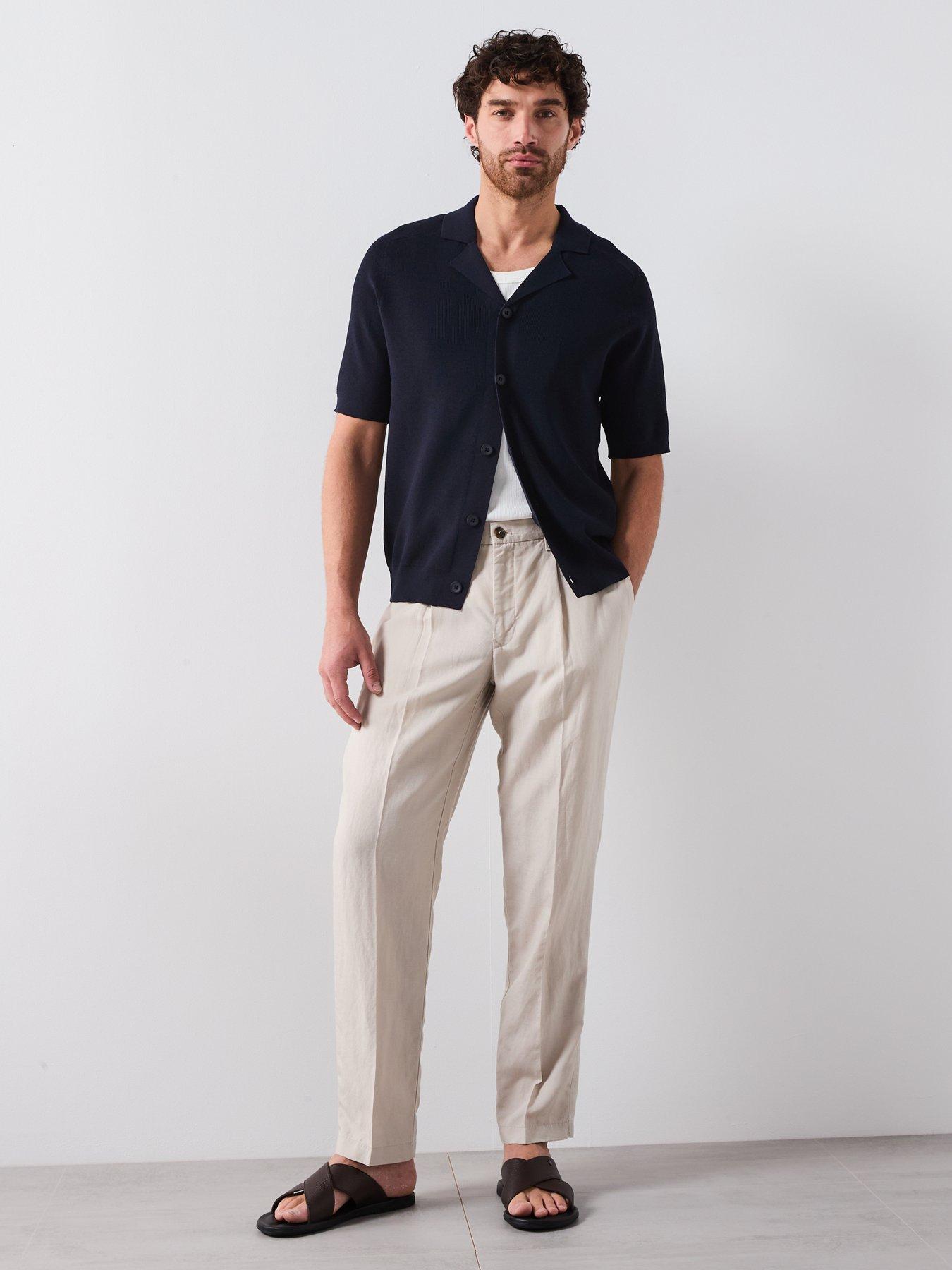 Image 3 of 5 of Mango Lino Smart Short Sleeve Button Up Shirt - Black