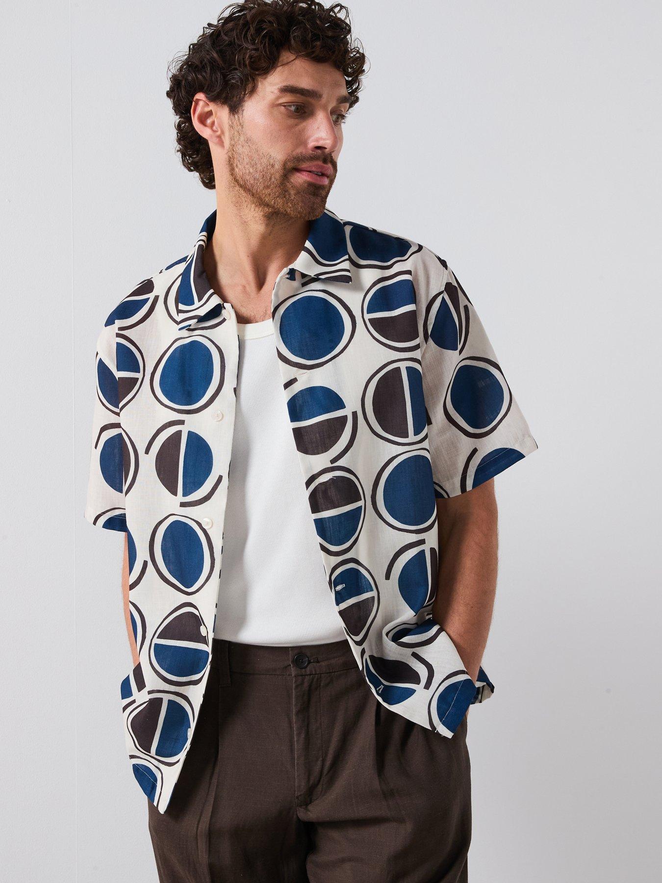 front image of mango-begur-smart-rustic-print-short-sleeve-shirt-white