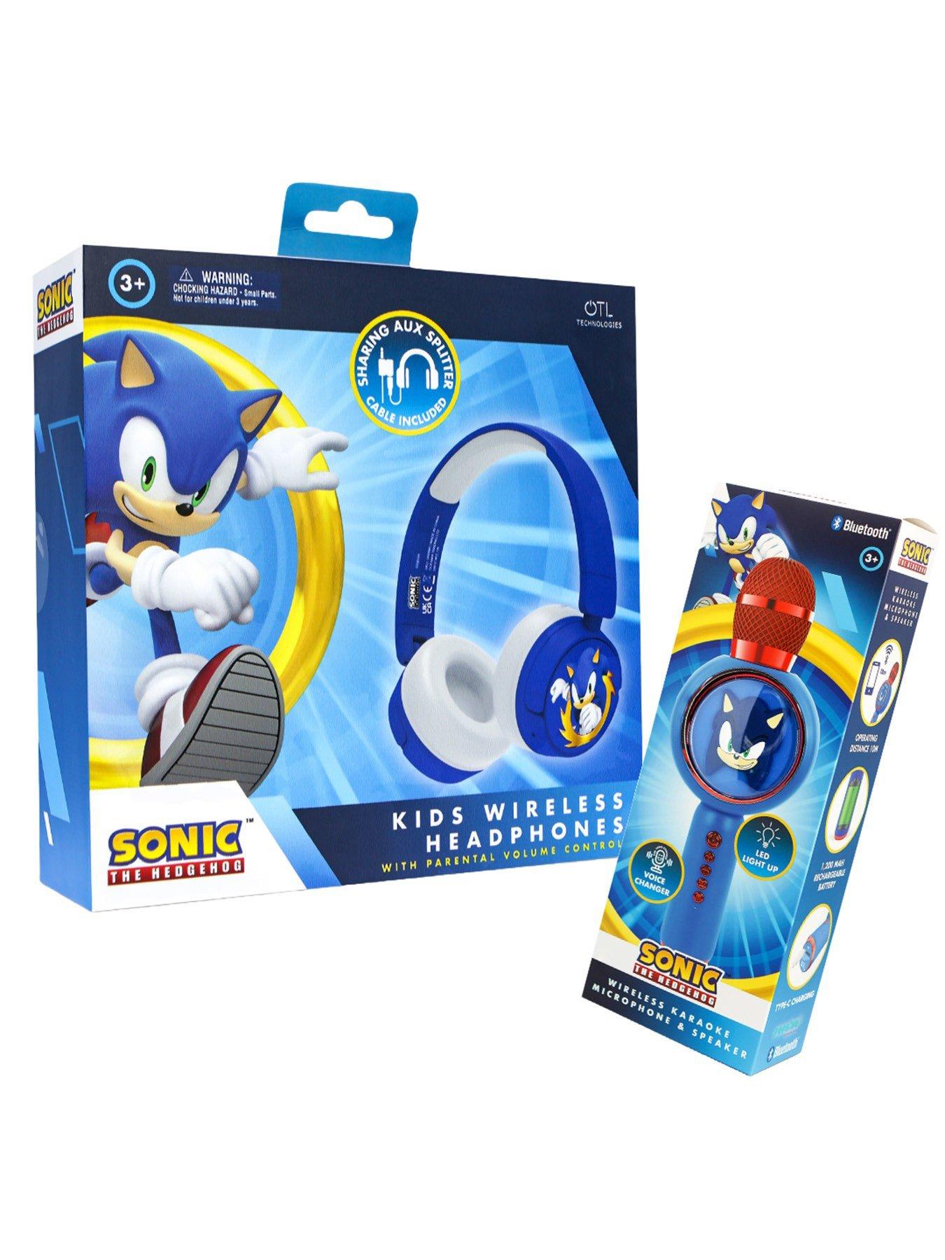  image of sonic-the-hedgehog-kids-wireless-headphones-and-microphone-speaker-with-led-lights