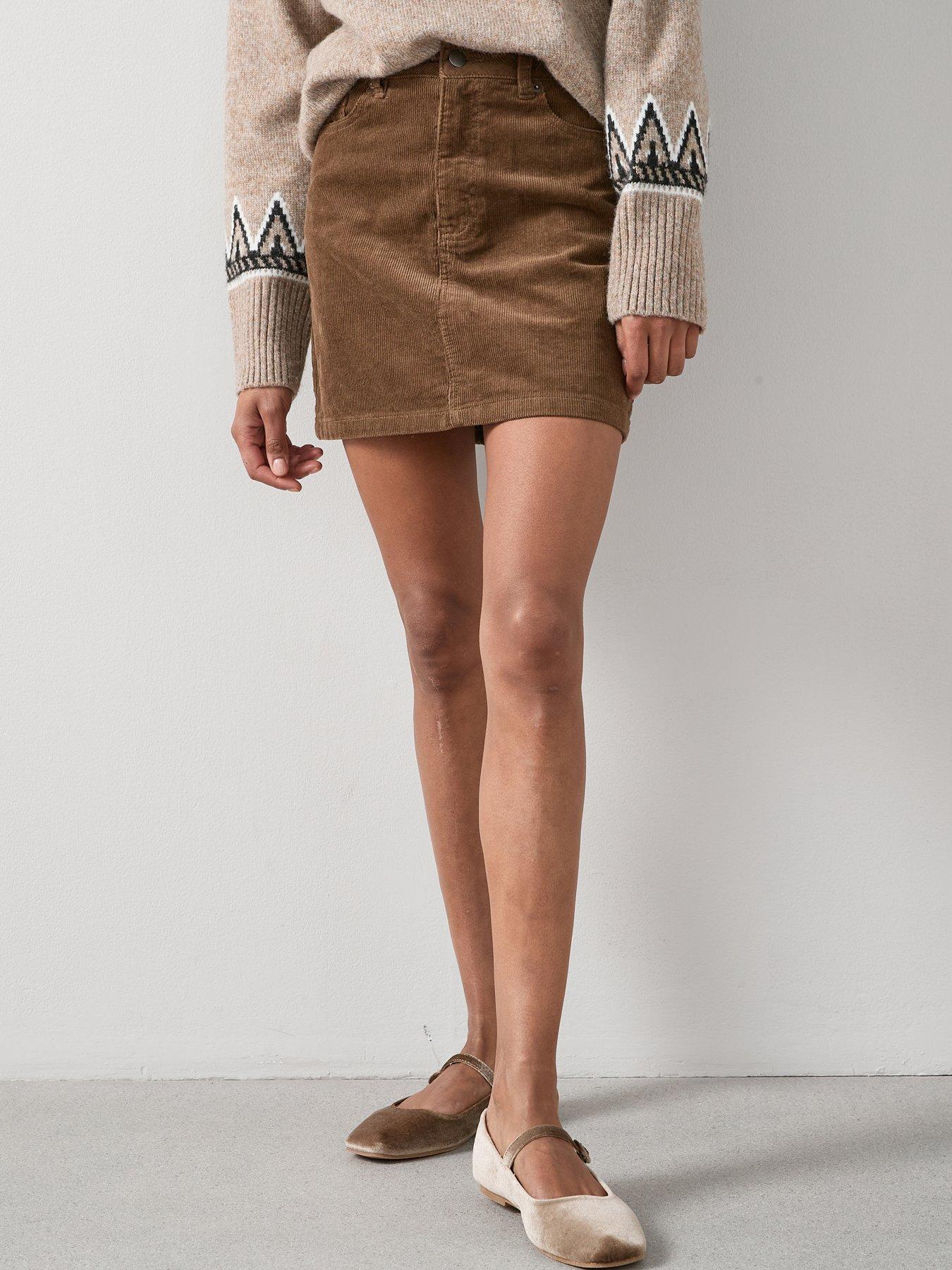 The Very Collection Cord Mini Skirt - Dark Beige