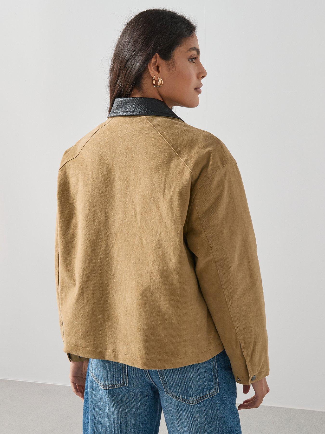 Image 2 of 7 of The Very Collection Contrast Collar Patch Pocket Barn Jacket