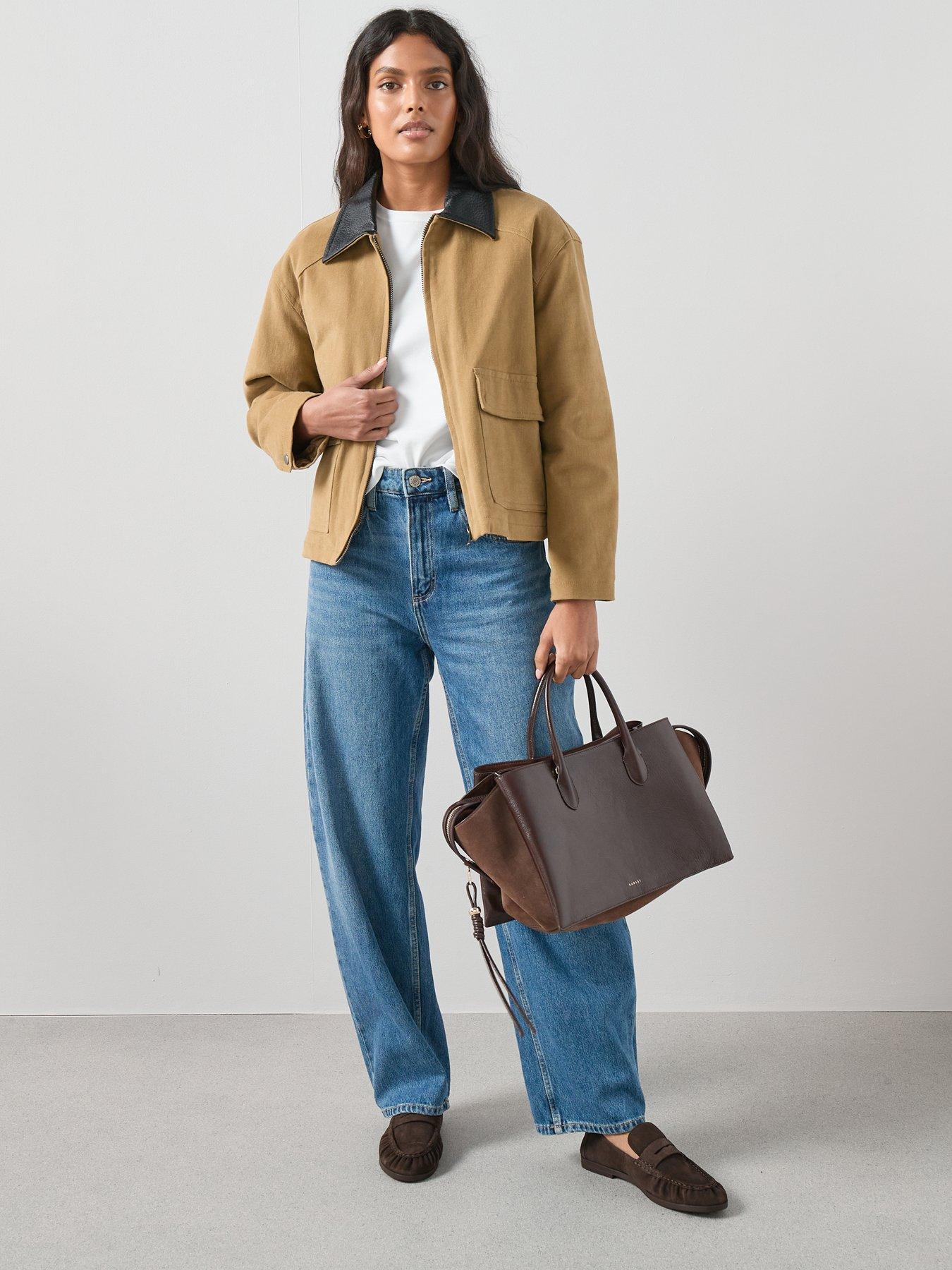 Image 3 of 7 of The Very Collection Contrast Collar Patch Pocket Barn Jacket