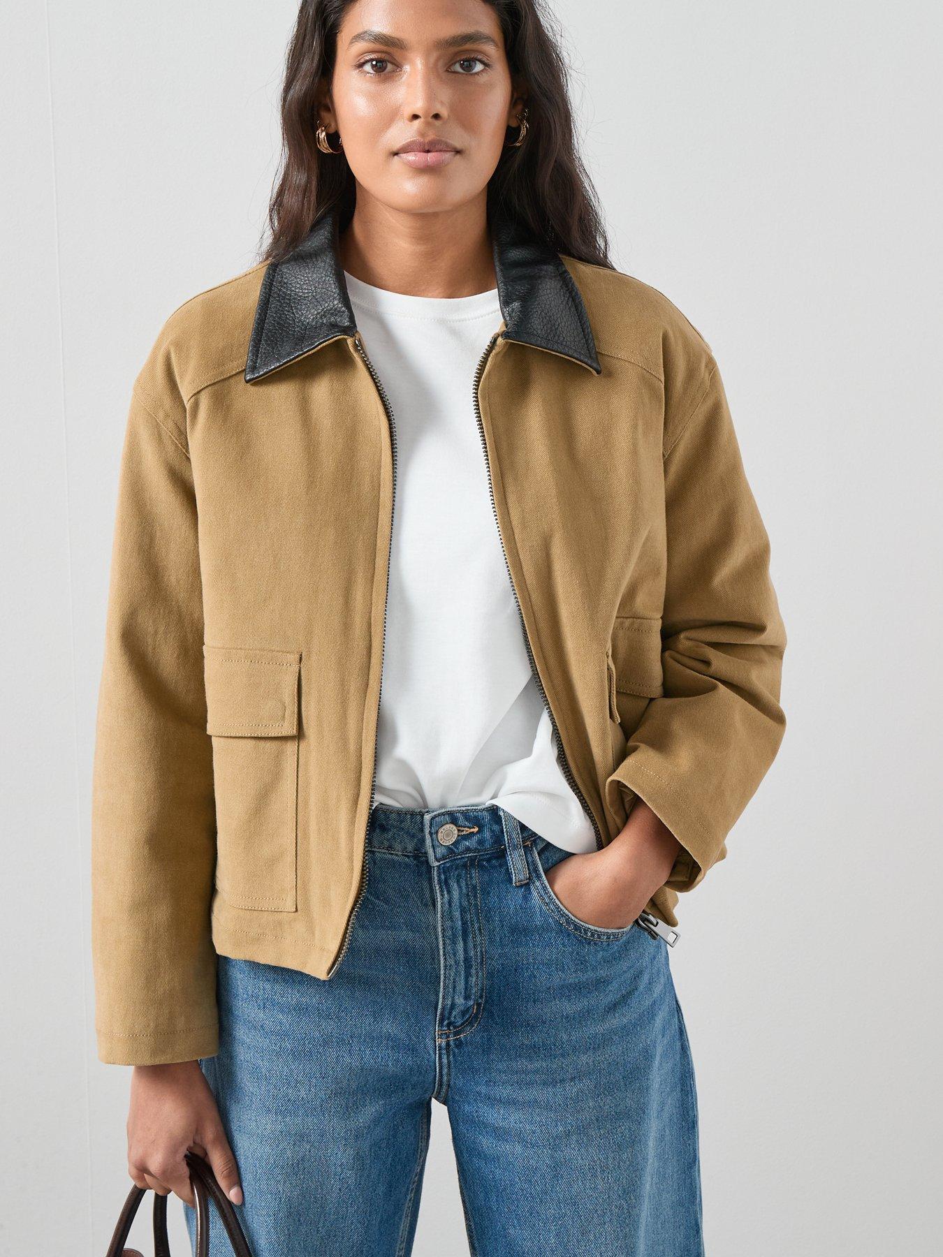 Image 5 of 7 of The Very Collection Contrast Collar Patch Pocket Barn Jacket