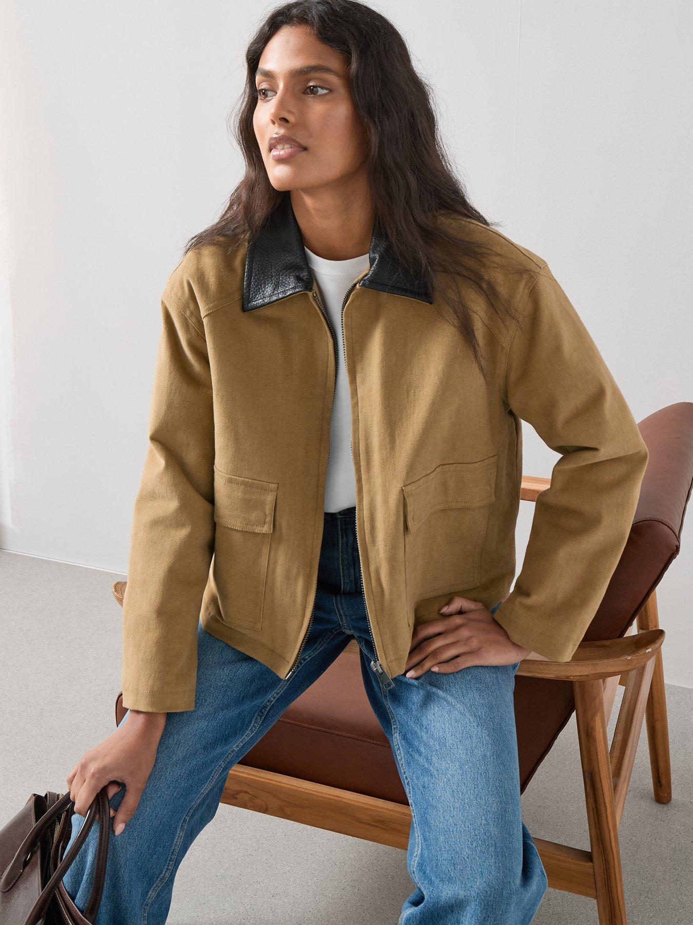 Image 6 of 7 of The Very Collection Contrast Collar Patch Pocket Barn Jacket