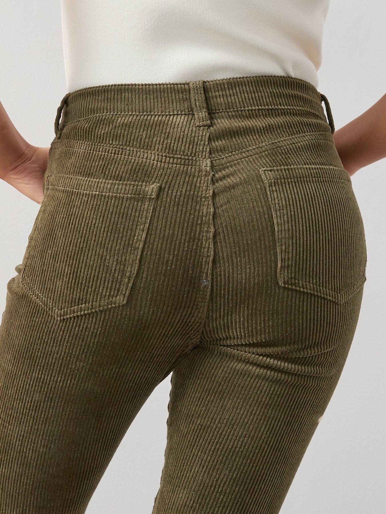 Image 5 of 6 of The Very Collection Stretch Cord Flare Trousers - Dark Green